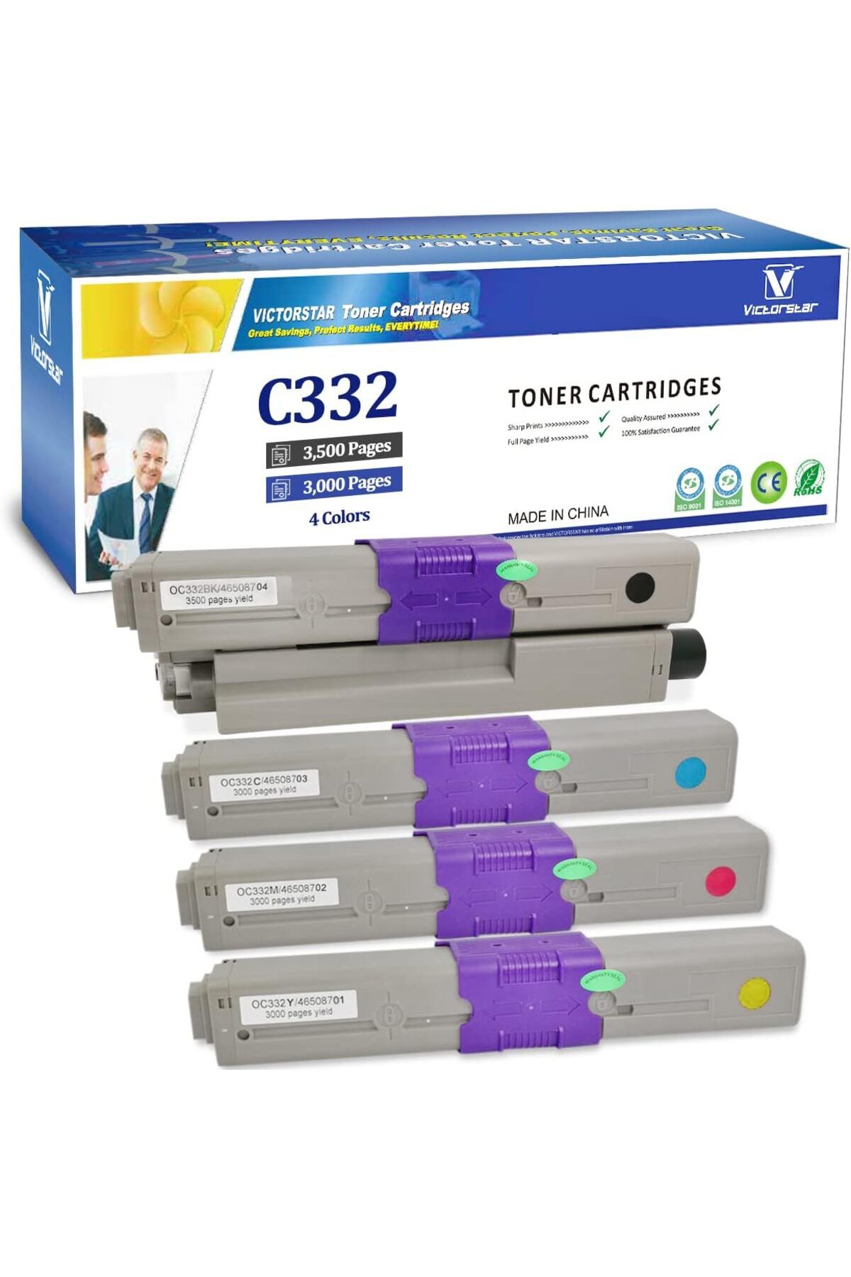 OKI C332dn MC363dn C332dnw MC332dnw 4 Colors 3500 Pages for Black 3000 Pages OKI Okidata Color Laser