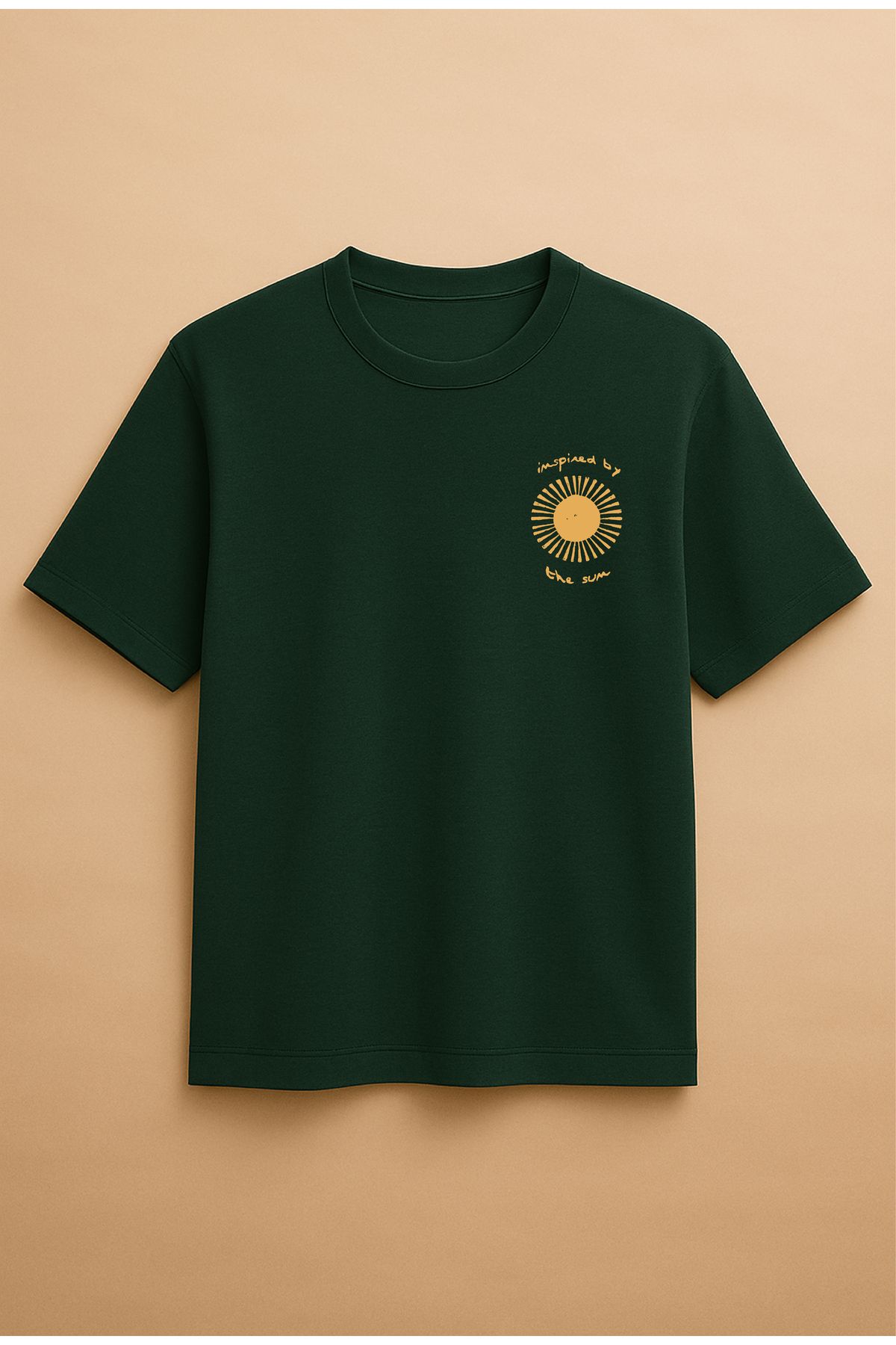 Altair Tr Bej Renk Oversize İmspired By The Sun Unisex Tişört T-Shirt