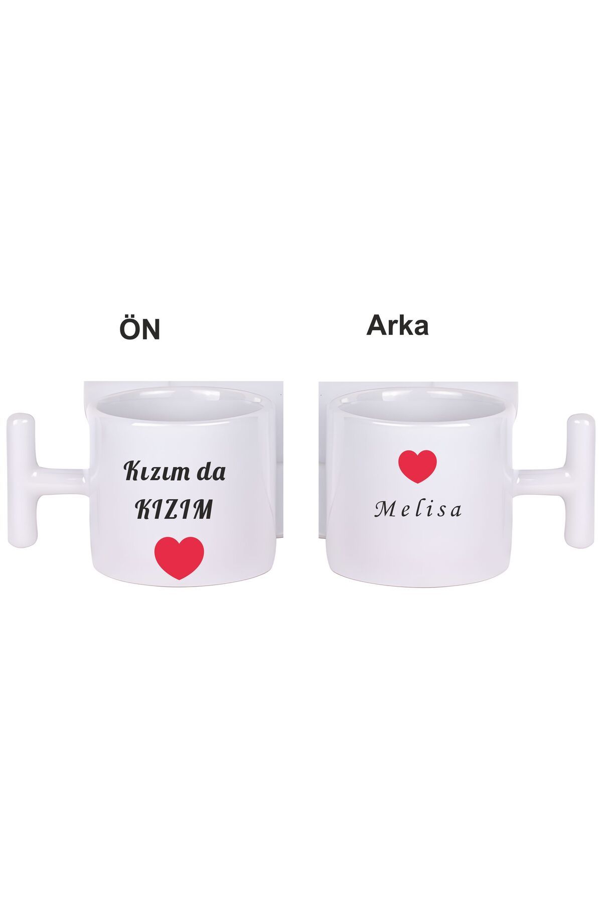 Kreax Kızım Da Kızım Türk Kahvesi Fincanı Kişiye Özel T kulplu