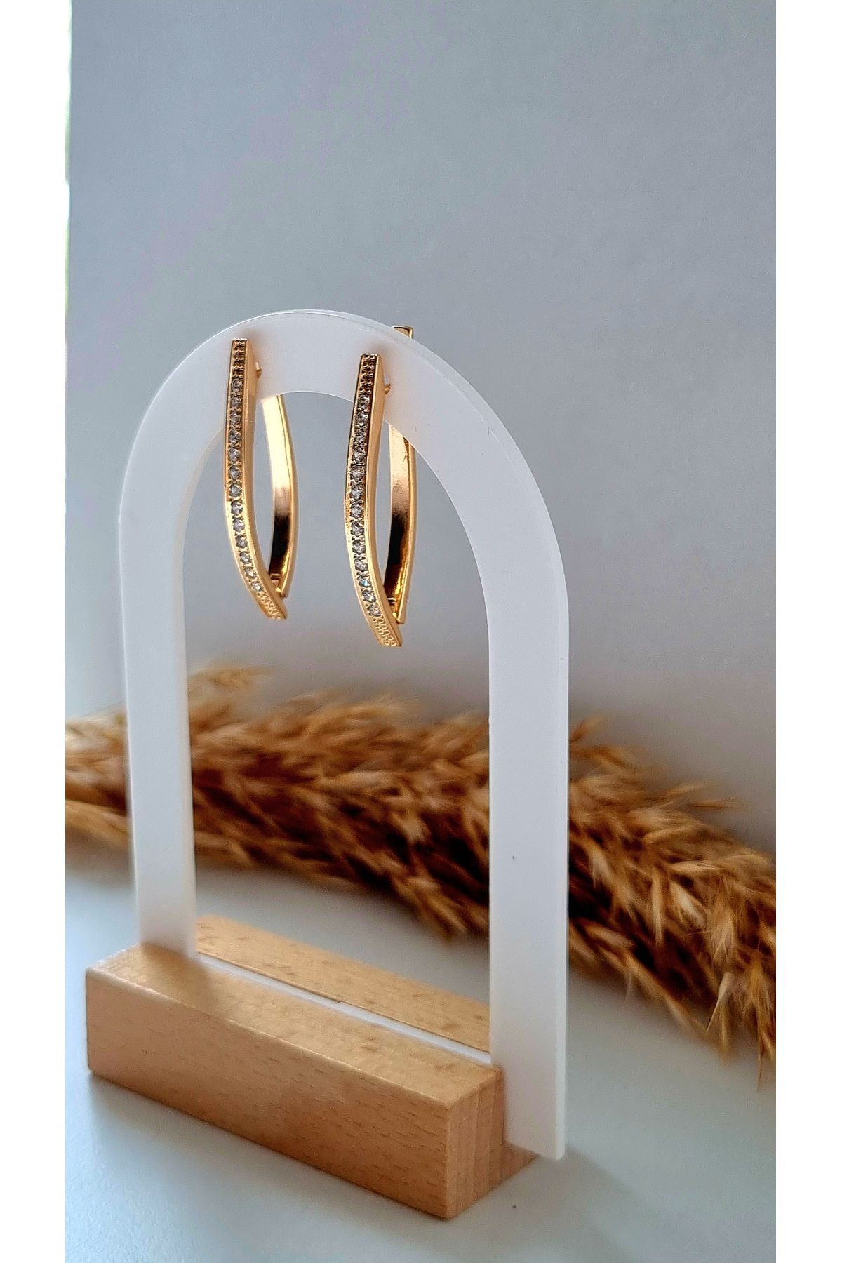 İNİTİUM VIP Paslanmaz Çelik Taşlı Rose Gold Küpe