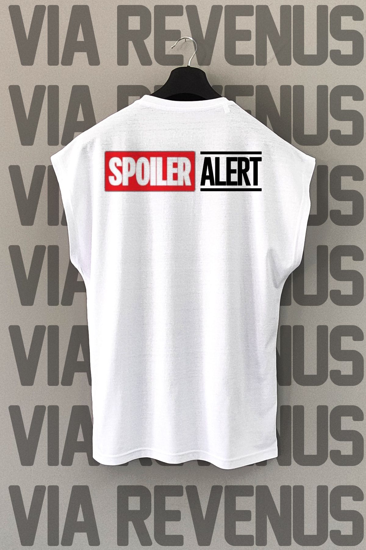 Vordevia Spoiler Alert Sırt Baskılı Sıfır Kollu Bisiklet Yaka Spor Tshirt