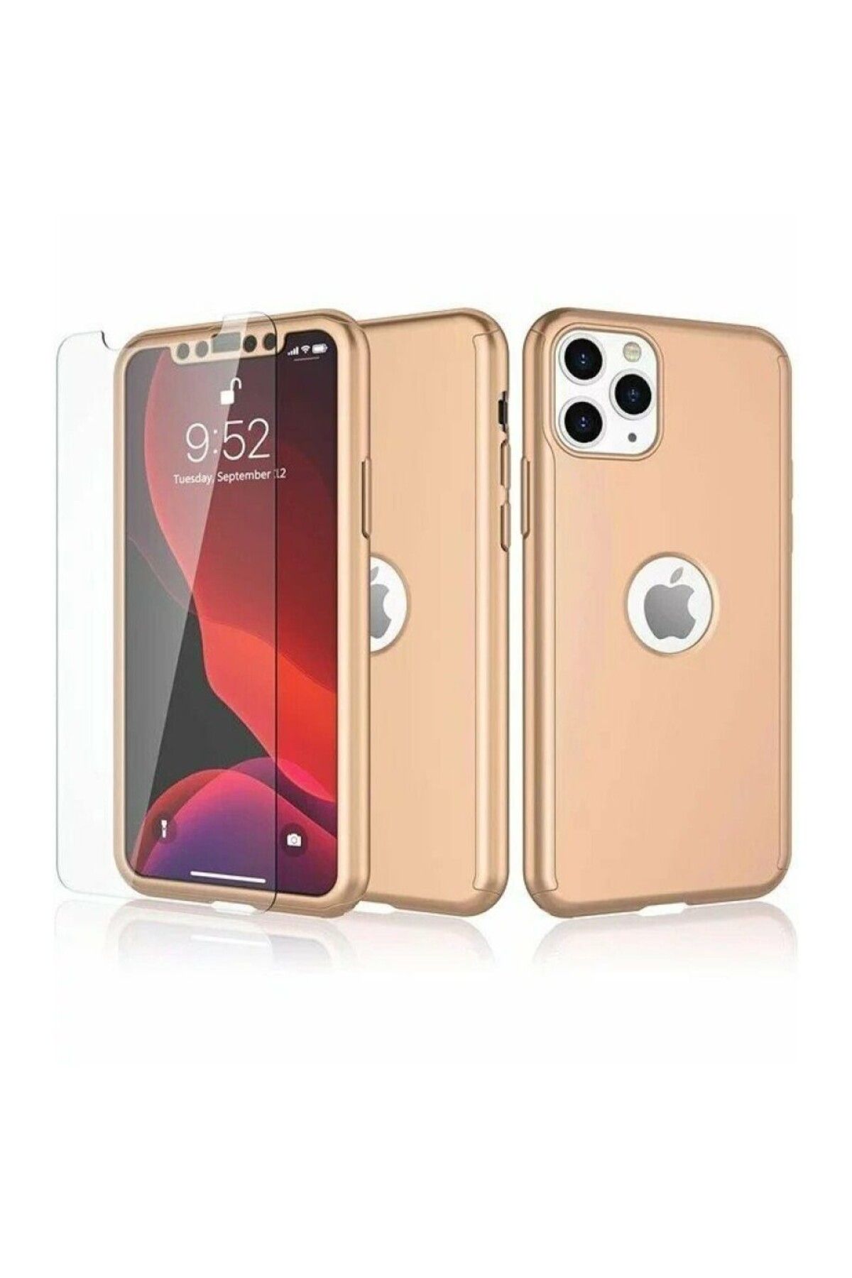 OEM Husa De Protectie Flippy Compatibila Cu Apple Iphone 13 Mini, Full Cover 360, Auriu + Unisex - 10