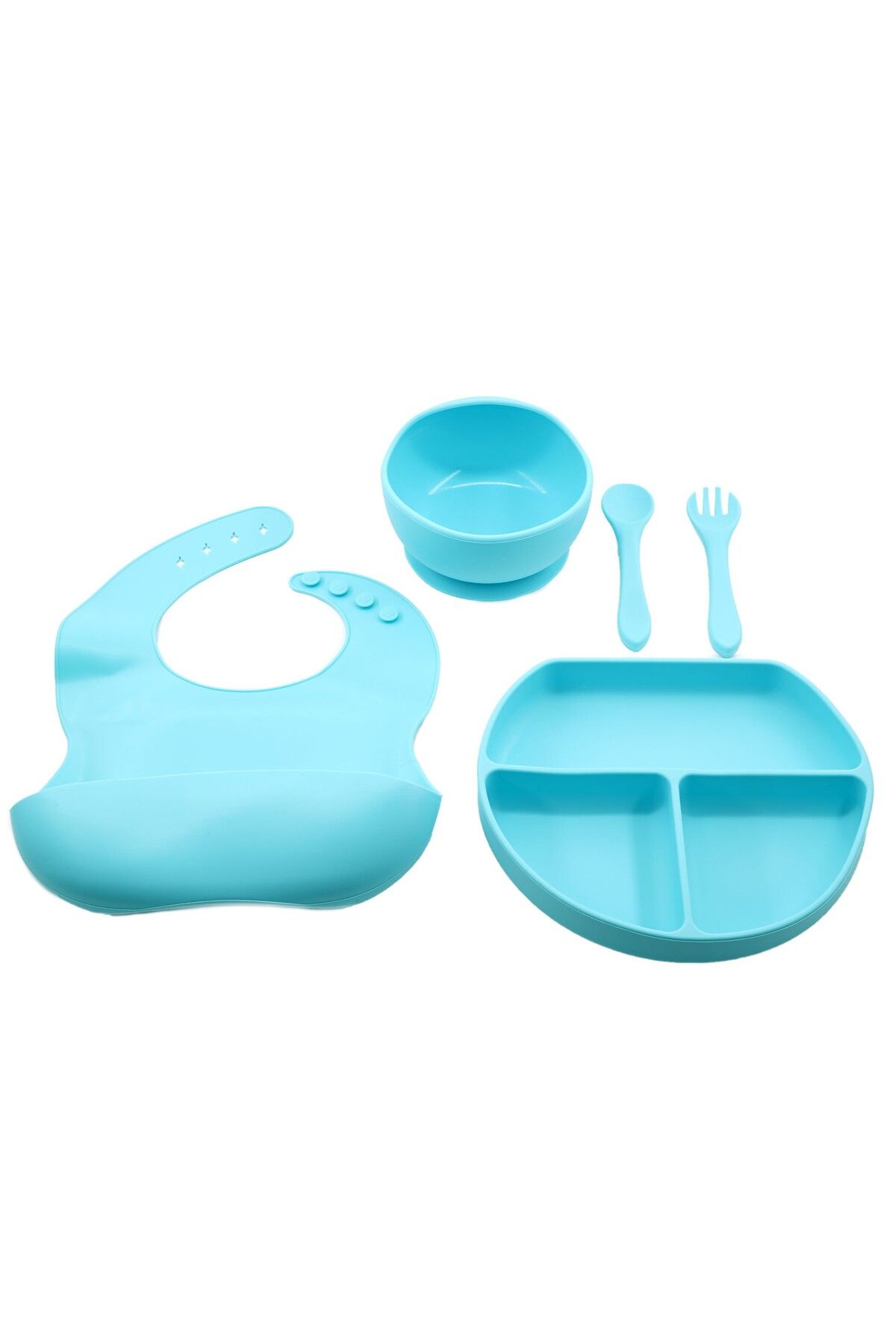 OEM Set 5 Piese Diversificare Bebelusi Si Copii Din Silicon Baveta, Farfurie Compartimen Unisex - 10