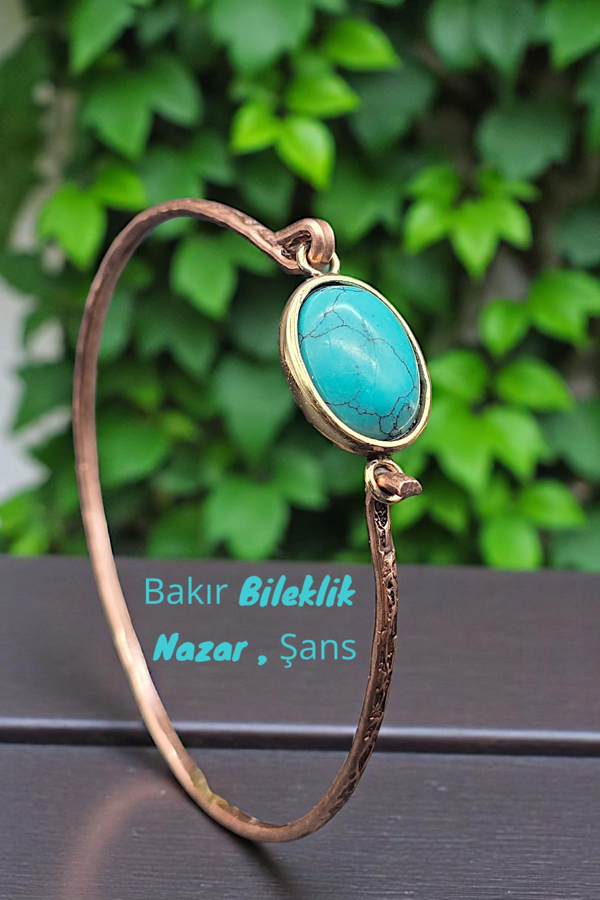 NBS Beautiful Naturel Stones Bakır ( Saf Gerçek ) Firuze taş Trend Zarif Bileklik ( Nazar Koruma ) ( Özel Günler , Hediyelik )