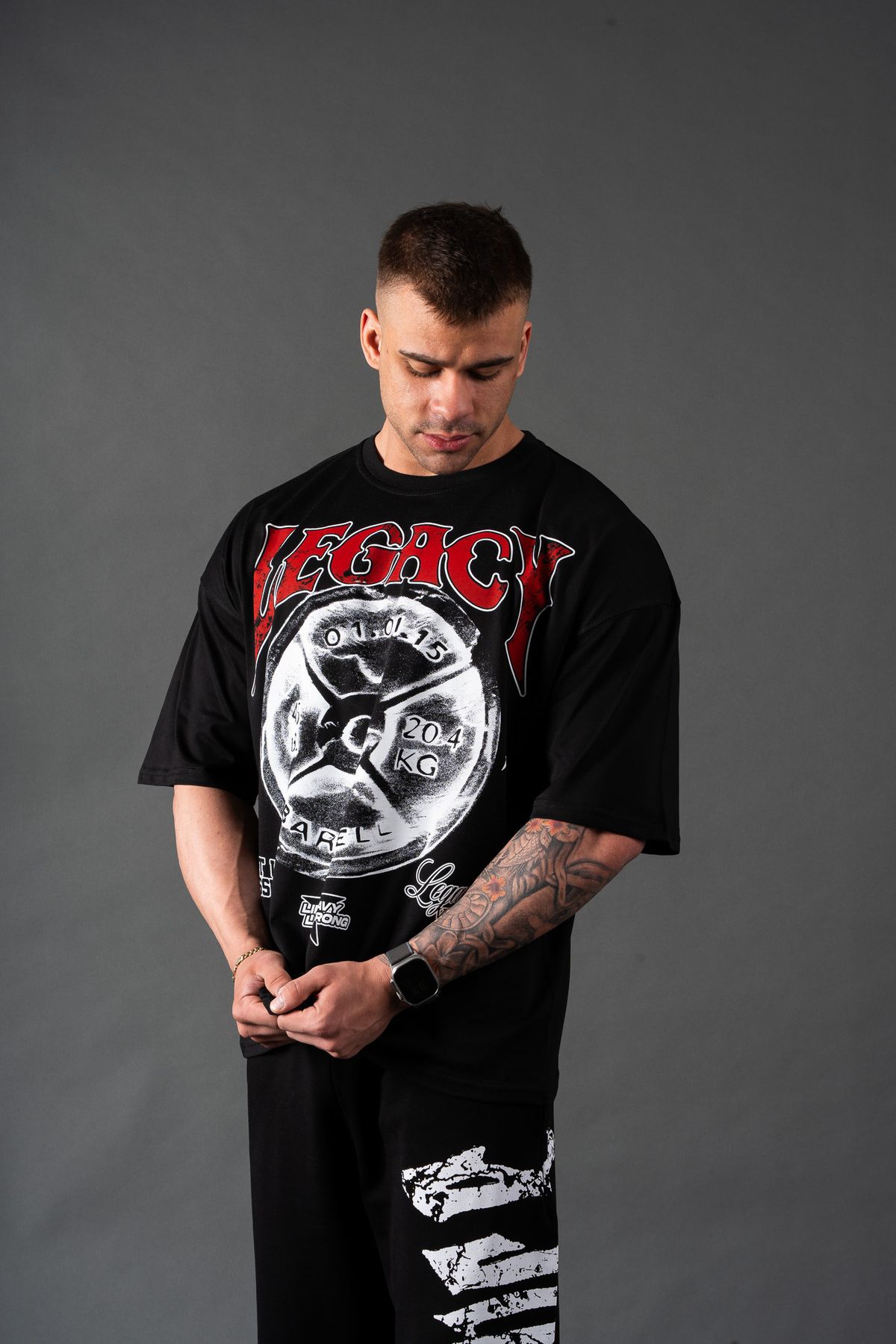 LEGACY'S ROAD Barbell Oversize T-shirt