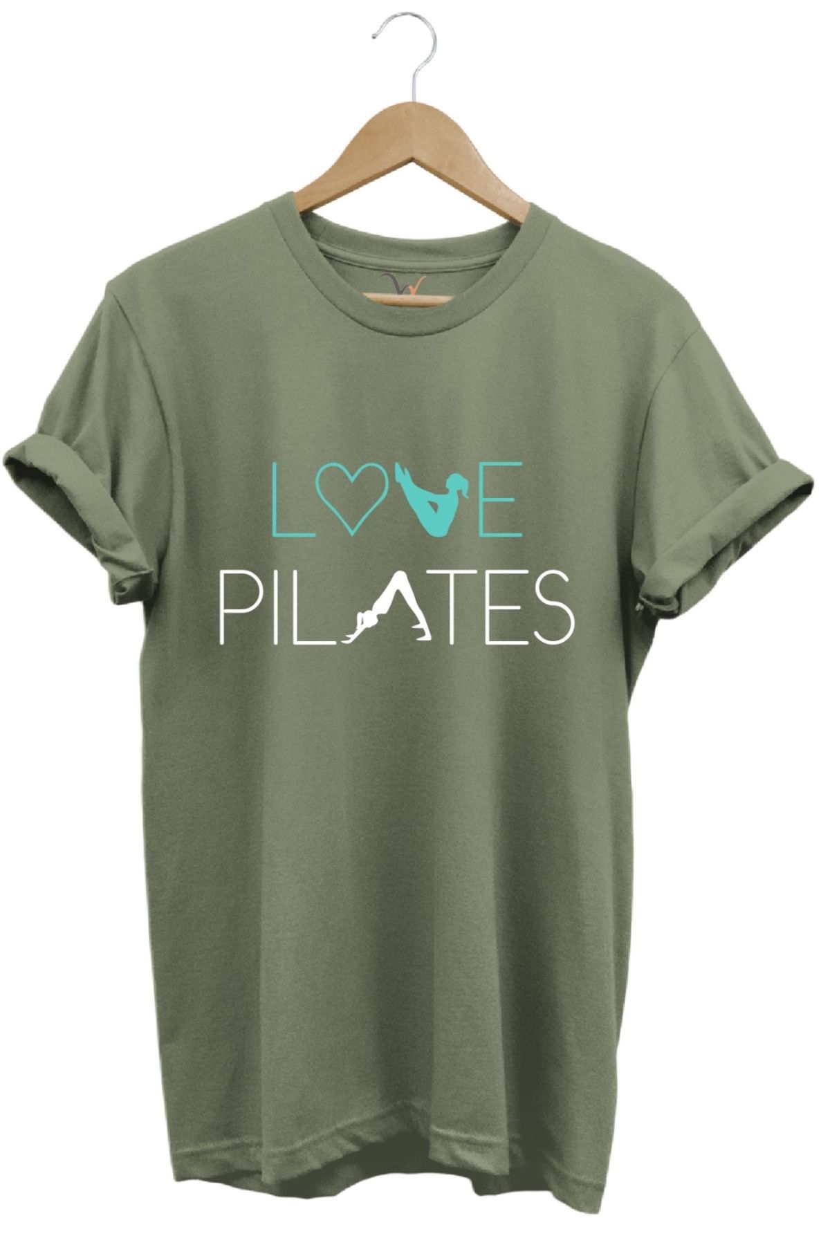 MODA Love Pilates– Spor & Günlük Stil Baskılı Tişört %100 Pamuk Bisiklet Yaka Basic T-shirt