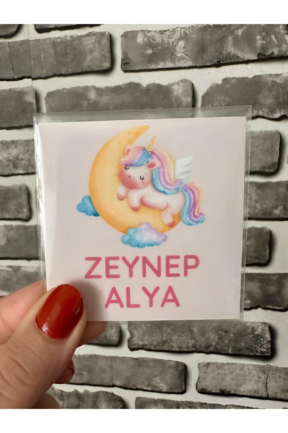 Renkia Studio Kişiye Özel 12’li Unicorn Tasarımlı Magnet Seti – Bebek Doğum Hediyeliği
