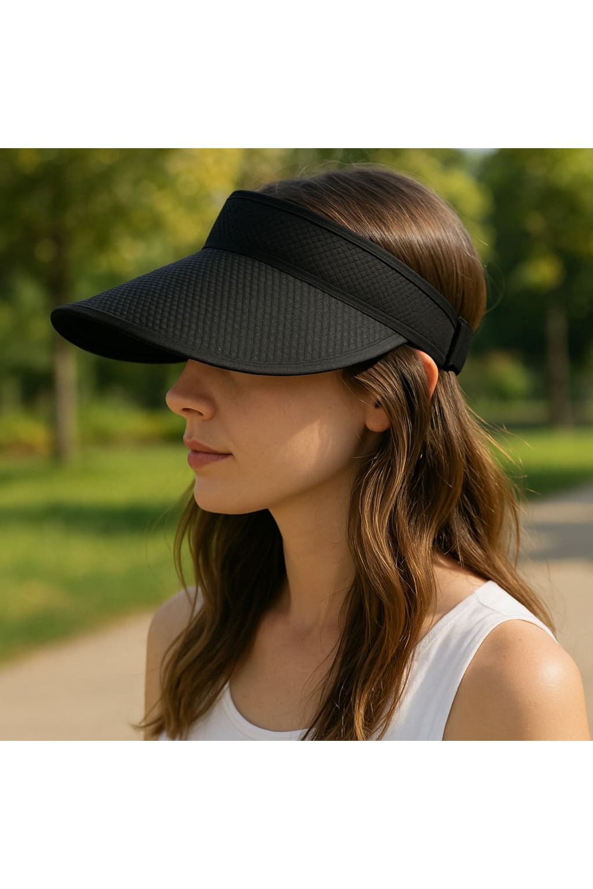 WOHOME Fitilli Arkadan Lastikli Vizör Taç Vizör Şapka Unisex