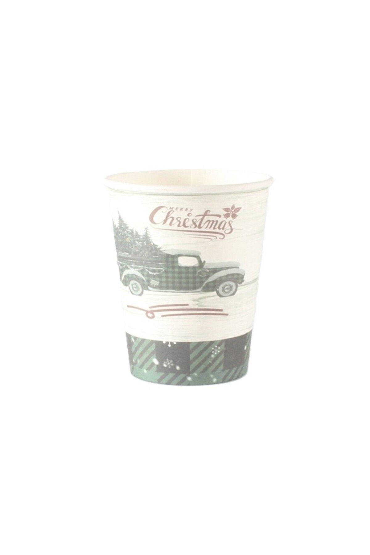 OEM Set 10 Pahare, Imprimeu Masina De Craciun, Din Carton, 250 - 300 Ml, 7.5 X 8.4 X 5.3 Unisex - 10
