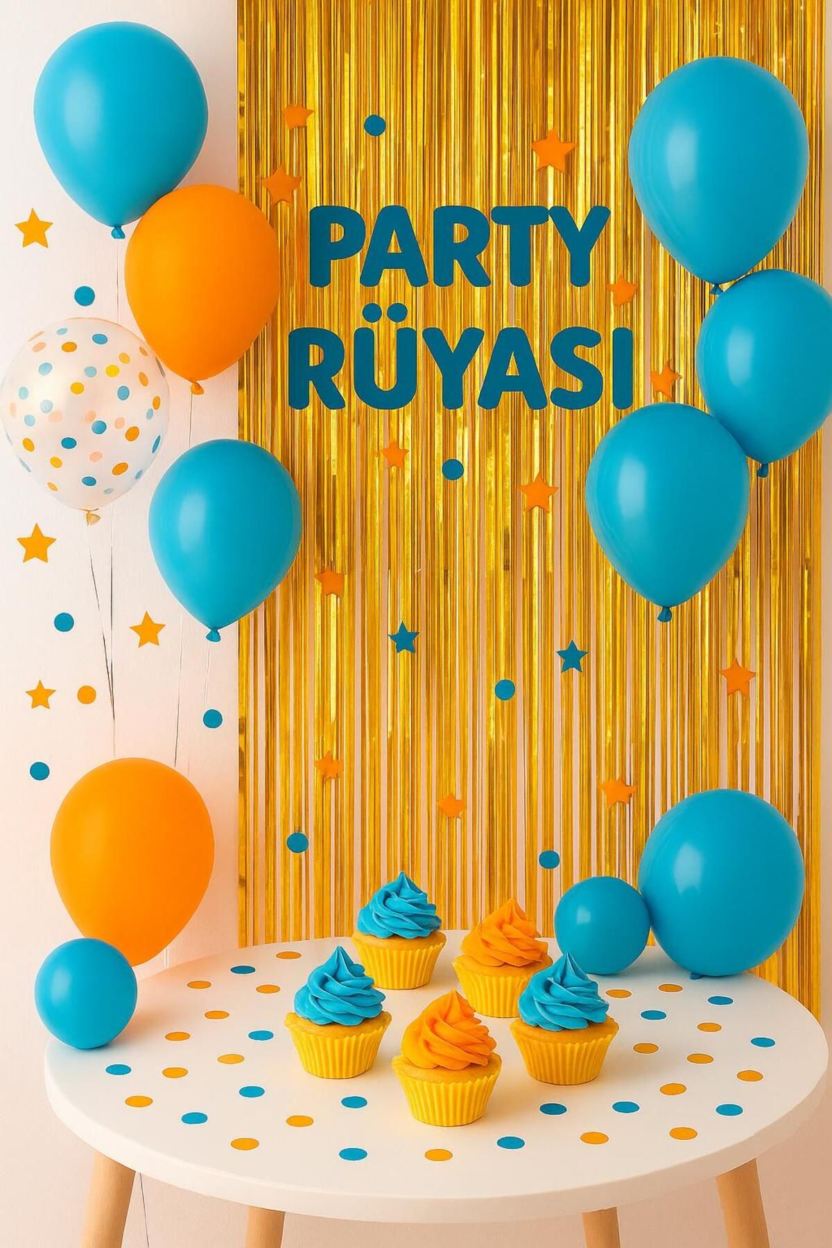 partyrüyası Metalize Arka Fon Işıltılı Kapı Duvar Perdesi 100x200 Cm