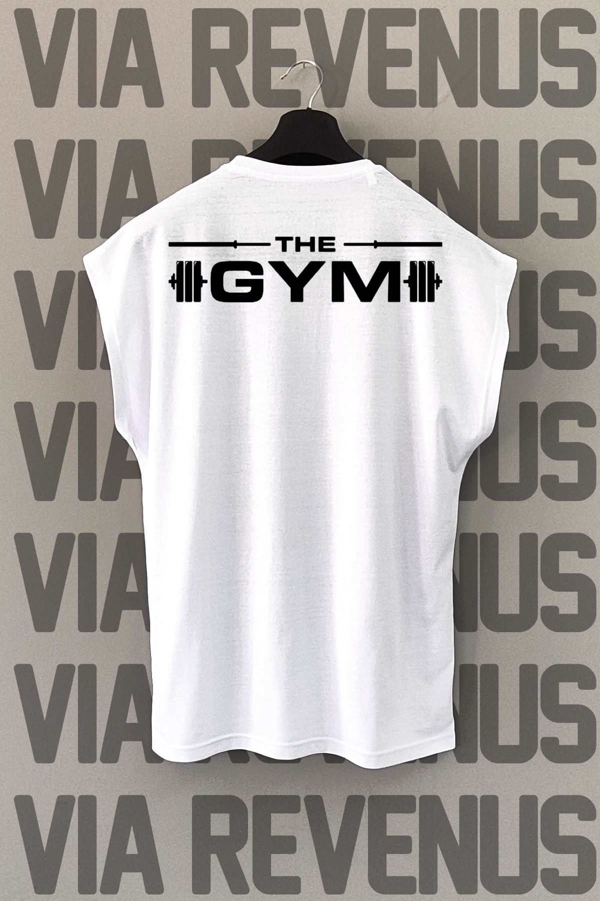 Vordevia The Gym Sırt Baskılı Sıfır Kollu Bisiklet Yaka Spor Tshirt