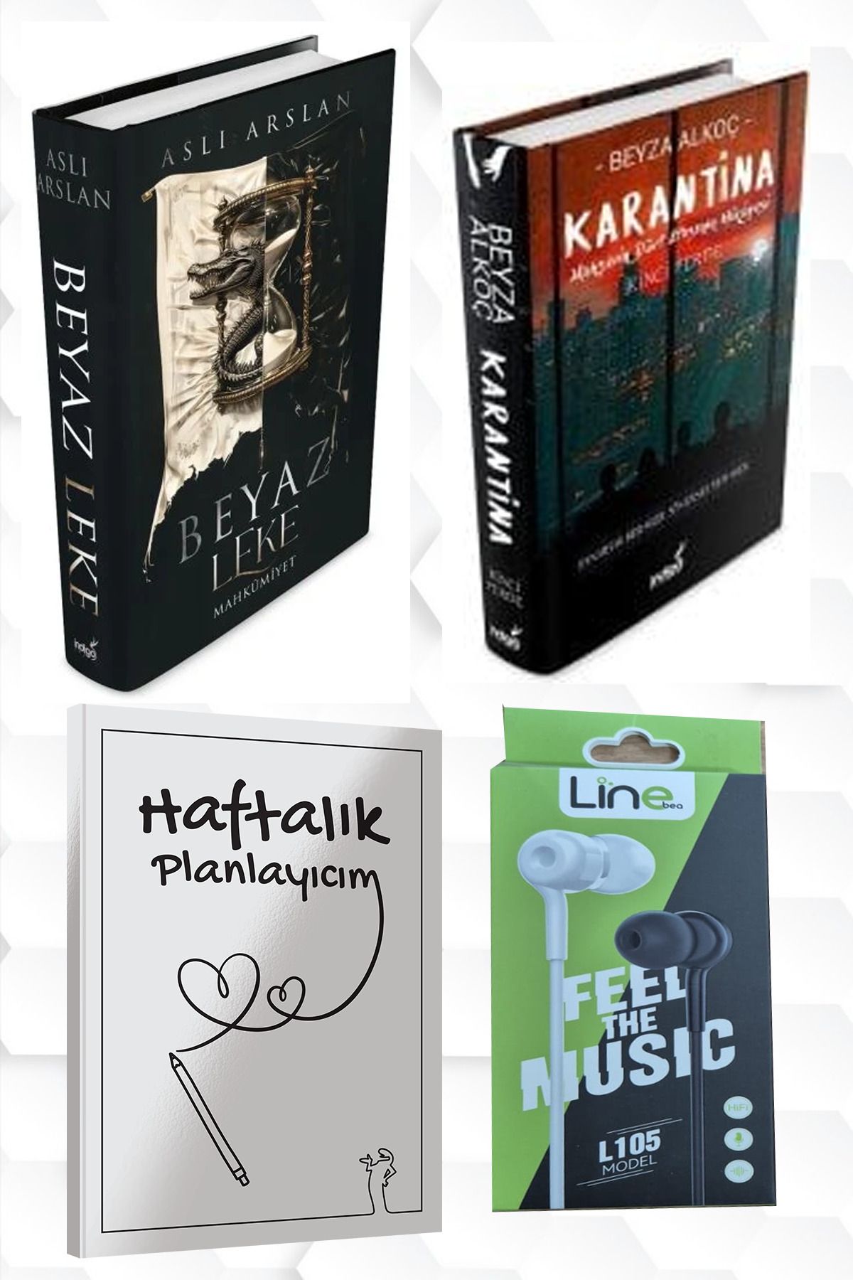 İndigo Kitap ASLI ARSLAN BEYAZ LEKE CİLT 1 KARANTİNA 2.PERDE+HAFTALIK PLANLAYICIM 52 (HAFTA)KULAKLIK HEDİYE
