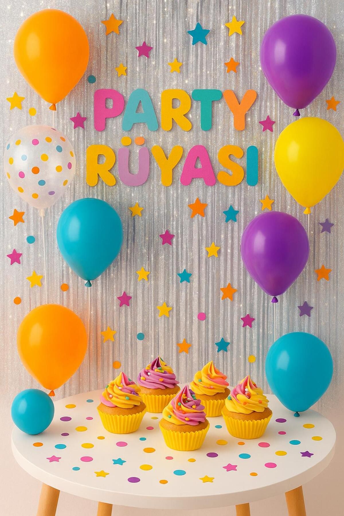 partyrüyası Gümüş Metalize Arka Fon Işıltılı Kapı Duvar Perdesi 100x200 Cm