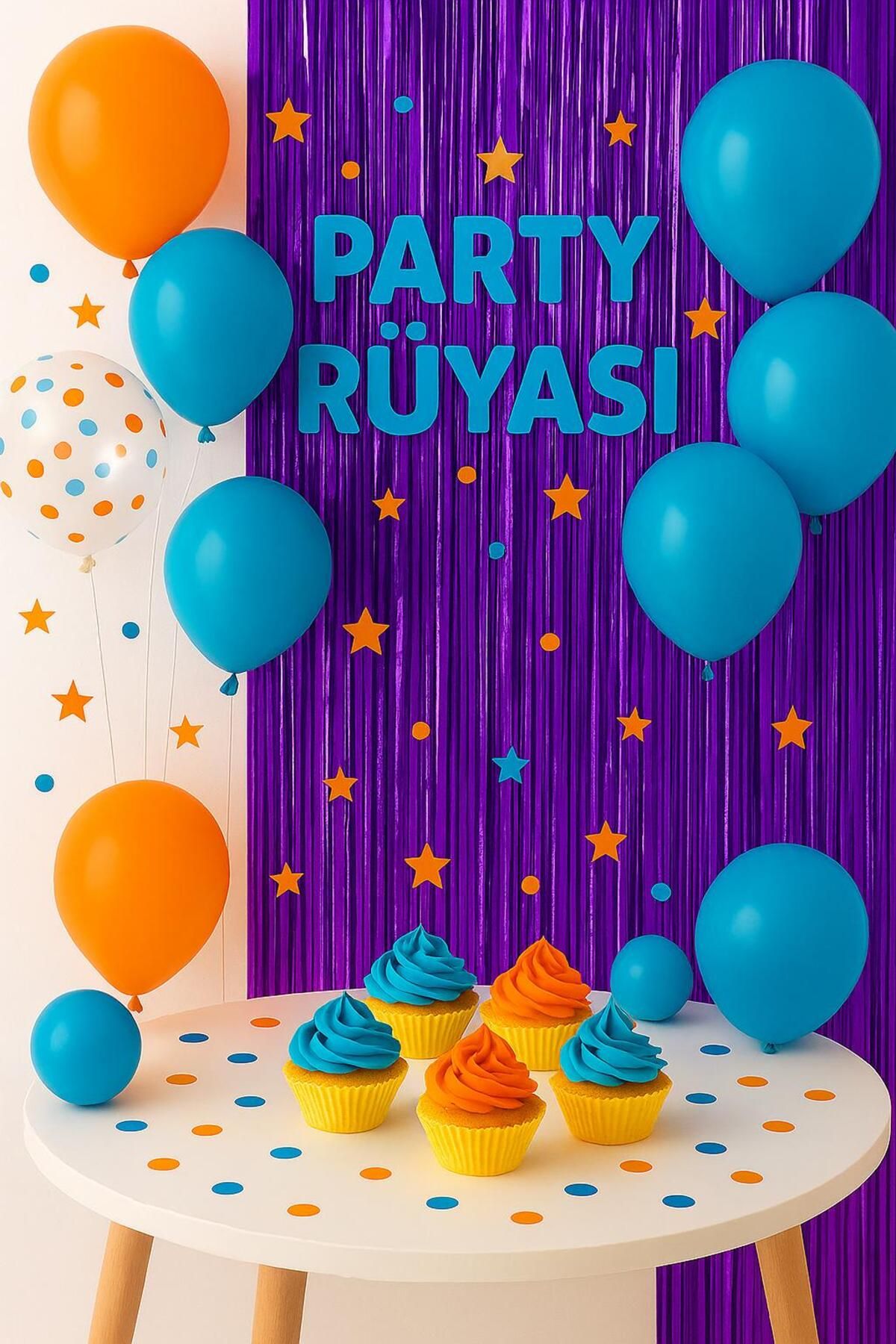 partyrüyası Metalize Arka Fon Işıltılı Kapı Duvar Perdesi 100x200 Cm
