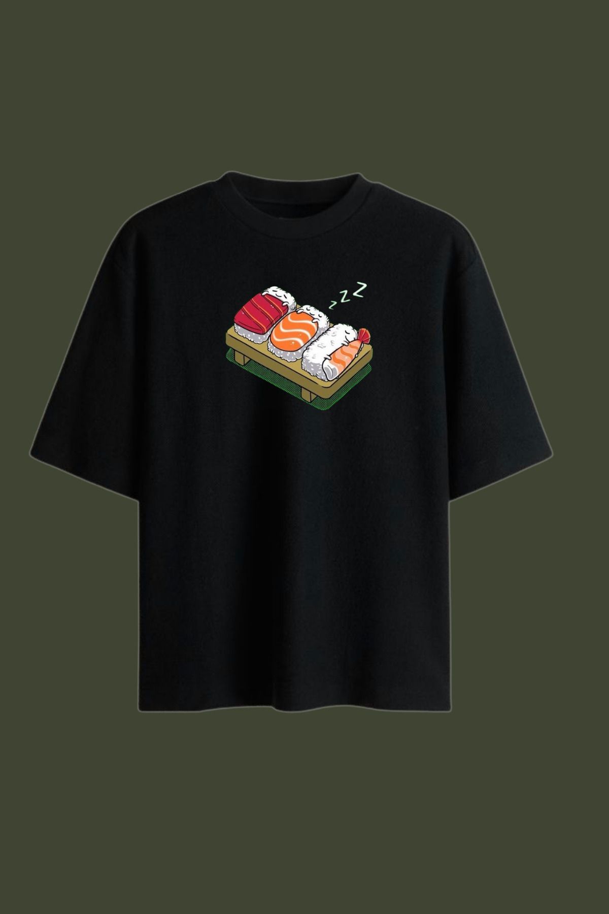 Dupe Design Sushiart Baskılı Oversize Baskılı T-shirt