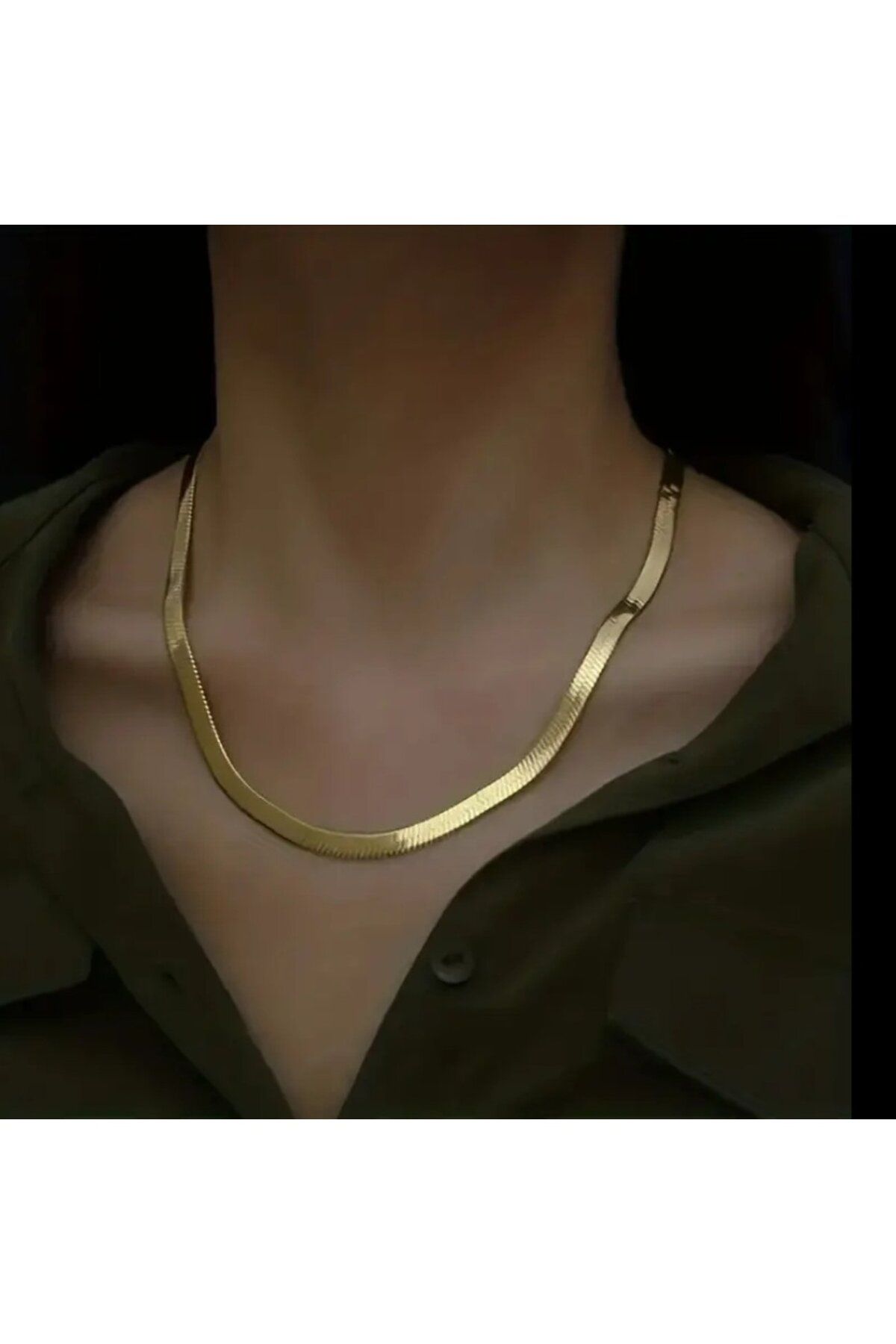 ENA Outlet Kadın İtalyan Vip Çelik Kolye 45cm Gold Renk Yüksek Kalite Kararma Yapmaz