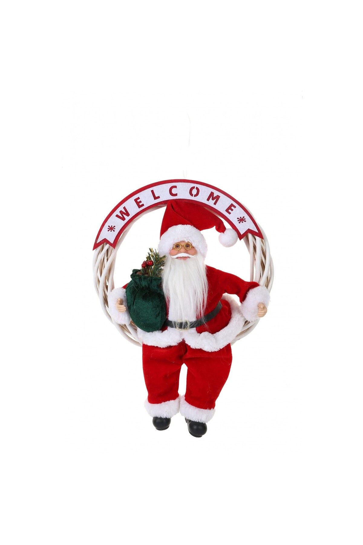 OEM Jucarie Decorativa, Mos Craciun, 40 Cm X 27 Cm, Grosime 12 Cm, Lana, Tesatura De Plu Unisex - 10
