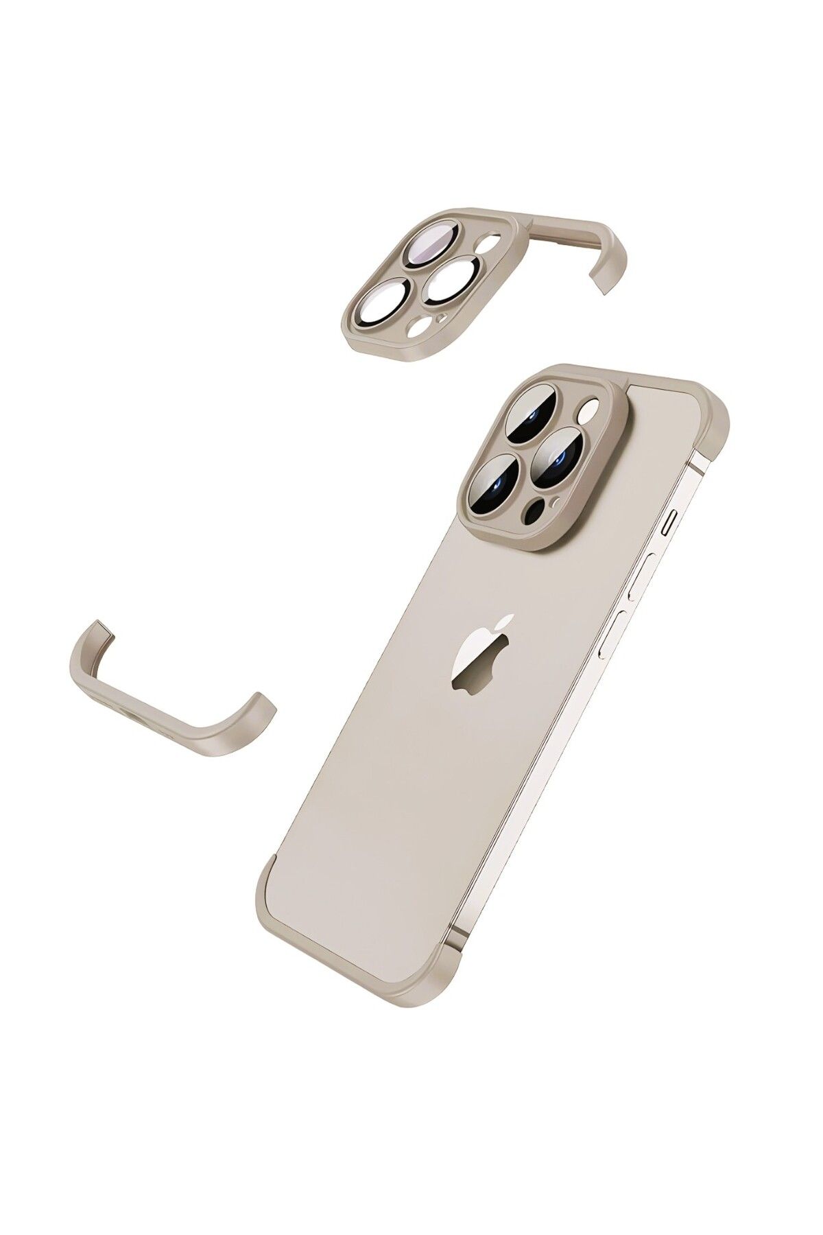 OEM Husa Metalica Edgeless Compatibila Cu Iphone 15 Pro Max, Protectie Pentru Colturi S Unisex - 10