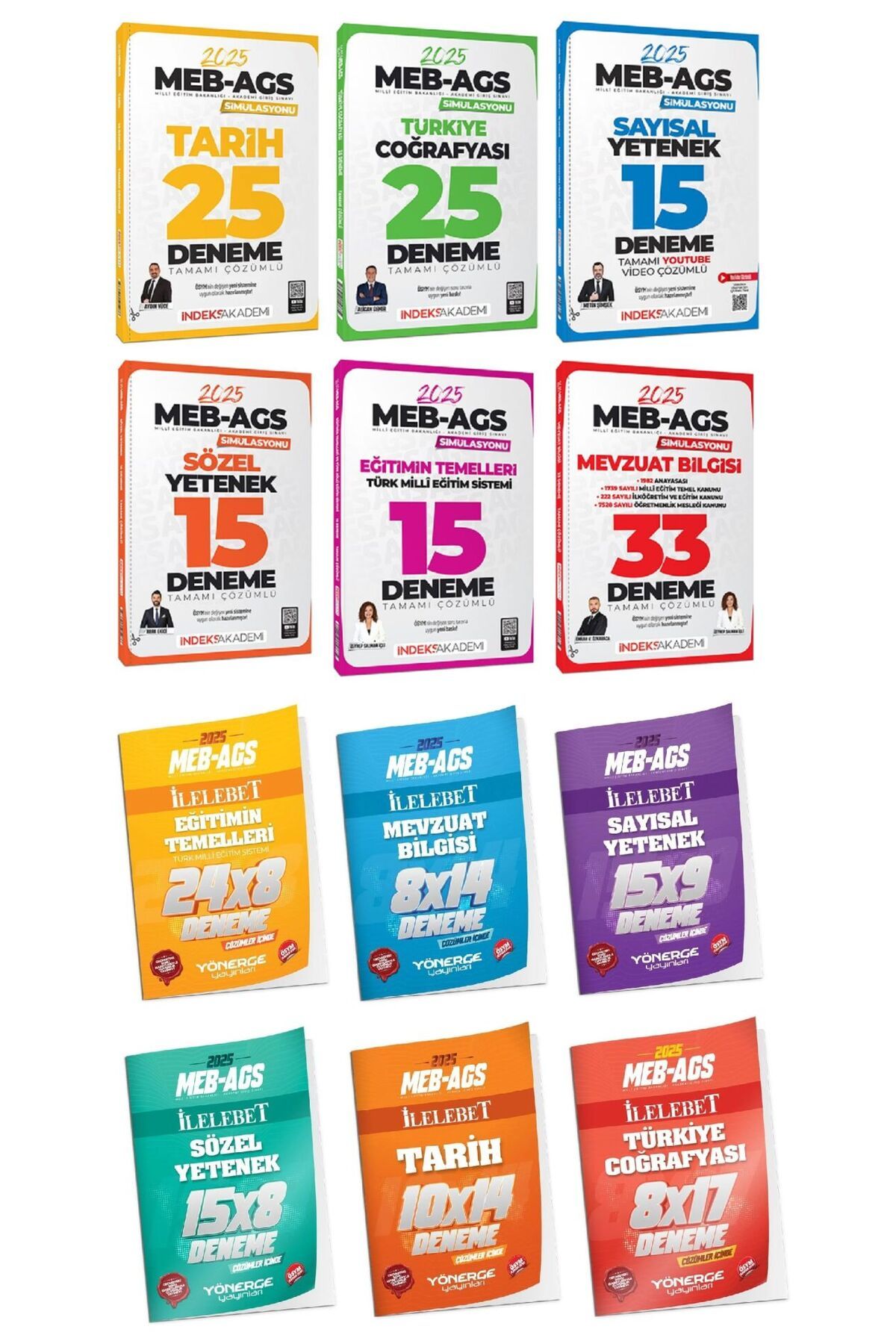 Yönerge Yayınları İndeks + Yönerge MEB-AGS Tüm Dersler 125+70 Deneme 12 li Set İndeks Akademi + Yönerge Yayıncılık