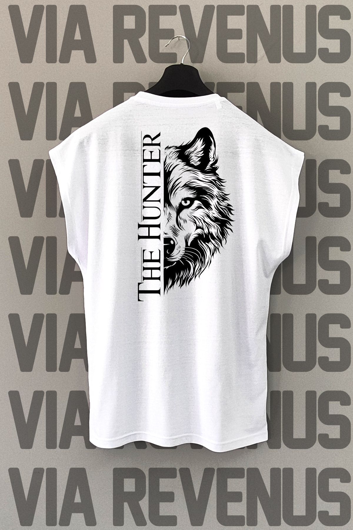Vordevia The Hunter Sırt Baskılı Sıfır Kollu Bisiklet Yaka Spor Tshirt