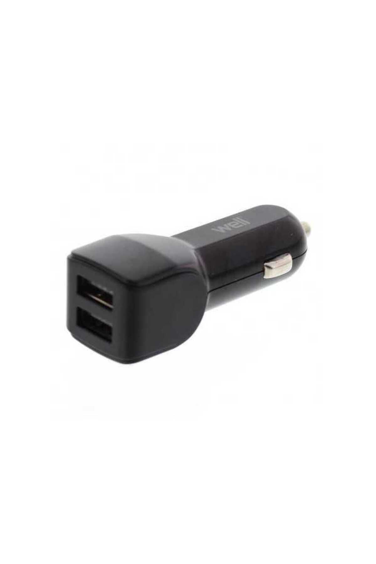 Well Alimentator Usb Bricheta Auto 2 Iesiri 2.4a Negru Well - One Size