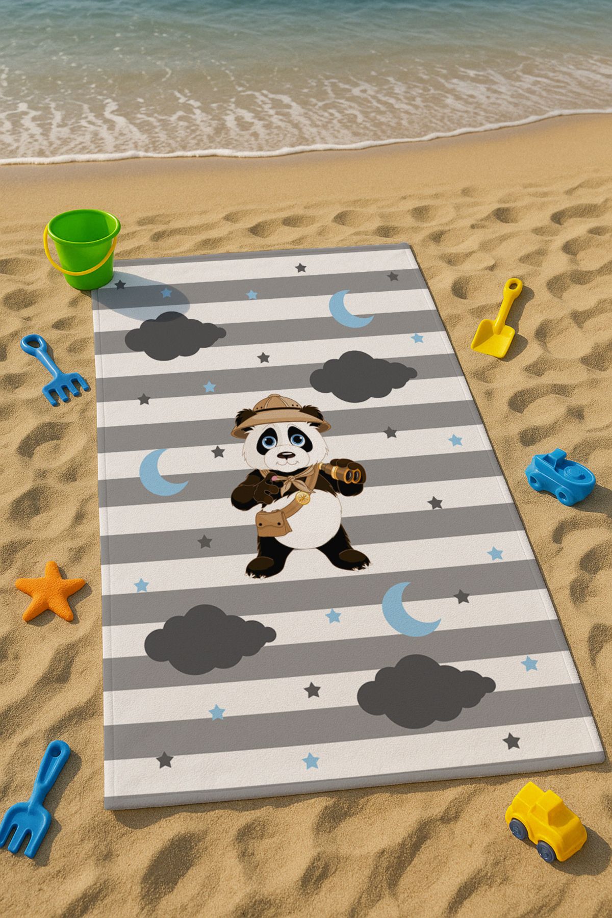 Talia Home Panda Desenli Çocuk Plaj - Deniz- Havuz Havlusu TLAPH-129