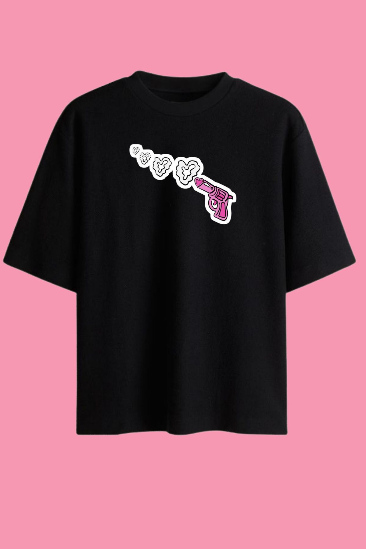 Dupe Design Kalp Baskılı Oversize T-shirt