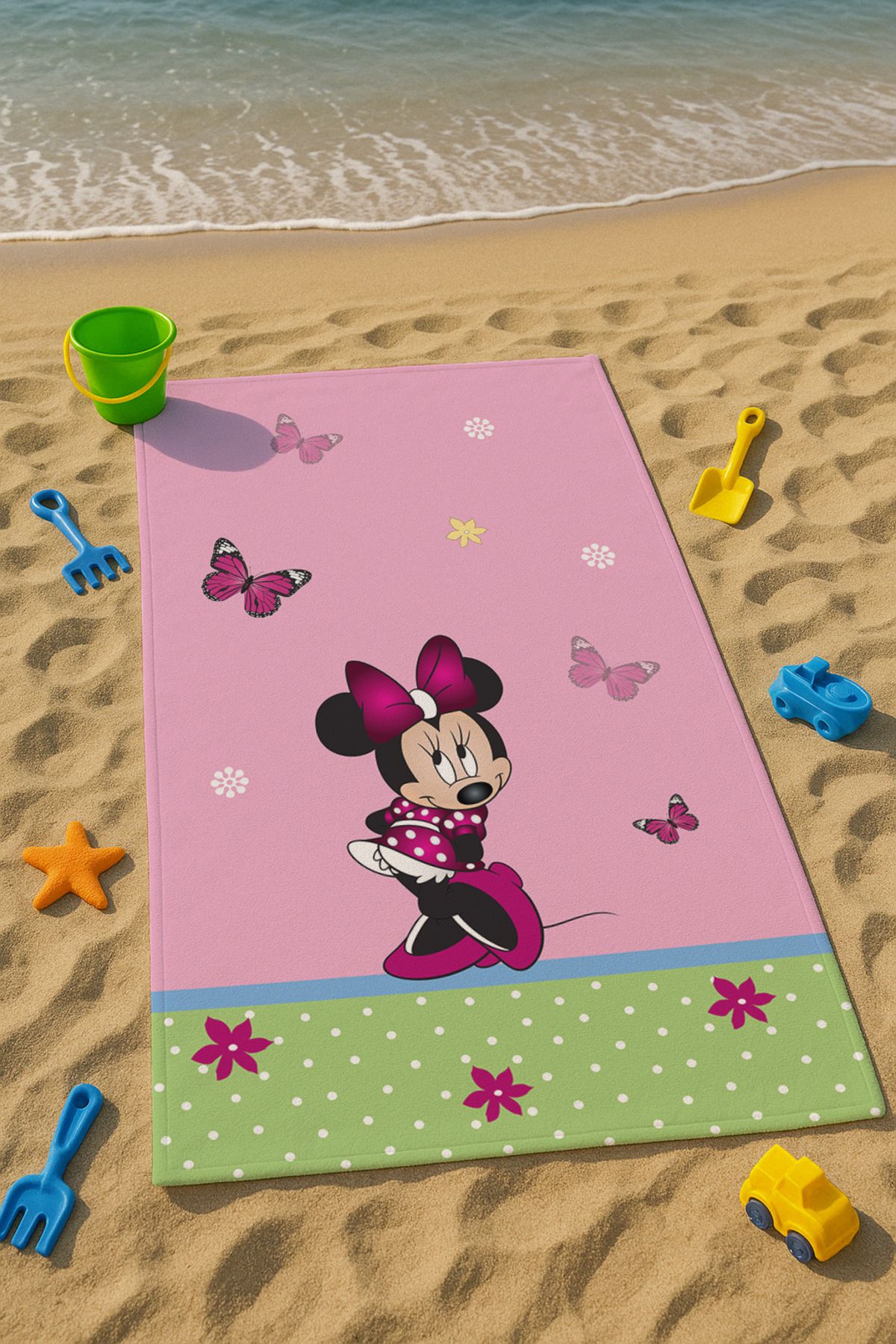 Talia Home Pembe Mickey Mouse Desenli Çocuk Plaj - Deniz- Havuz Havlusu TLAPH-113