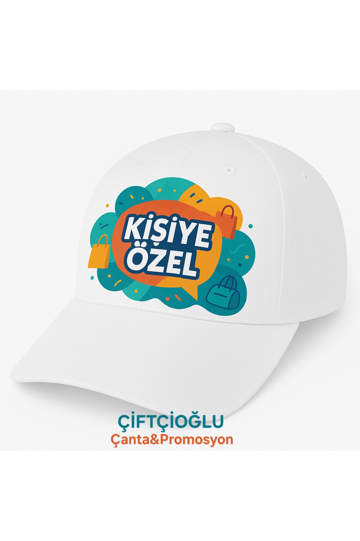 çiftçioğlu Kişiye Özel Fotoğraf-Logo-Yazı Baskılı Beyaz Şapka