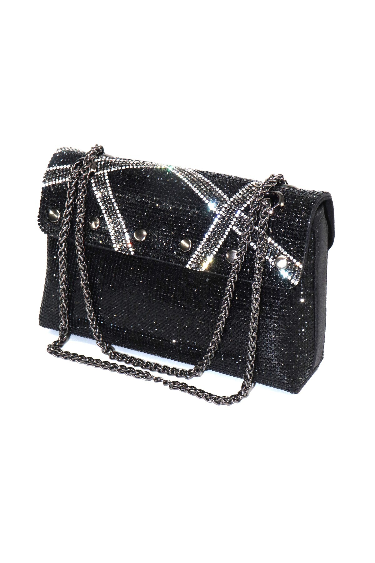 KEEBA-Black Evening Bag with Stones. Women's Black Evening Dress Stone Bag. Wedding Graduation Portfolio Clutch Invitation Bag 3
