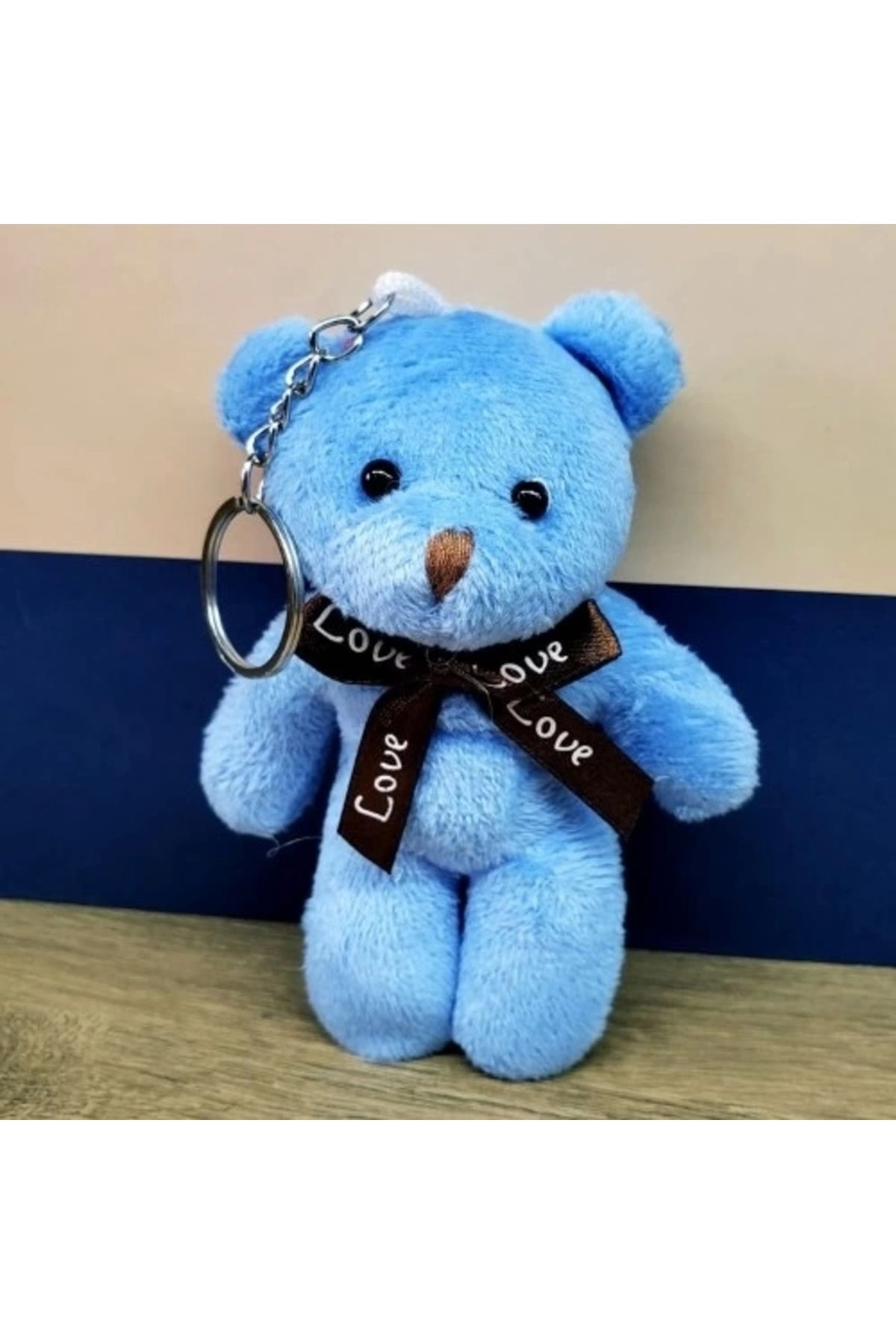 PRATİKOBA Mavi Peluş Ayıcık Anahtarlık