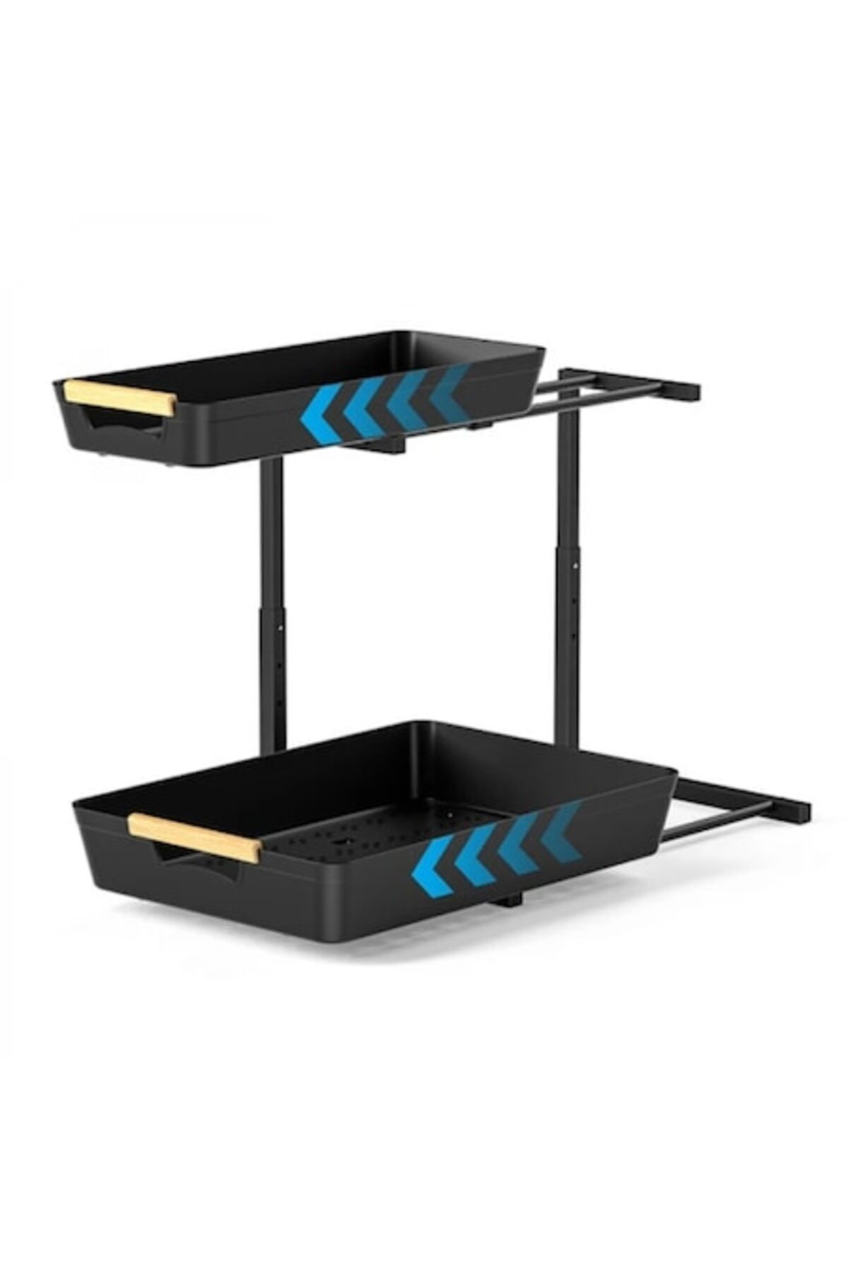 FOXMAG24 Organizator De Bucătărie/baie Cu 2 Rafturi Retractabile, Înălțime Reglabilă - One Size
