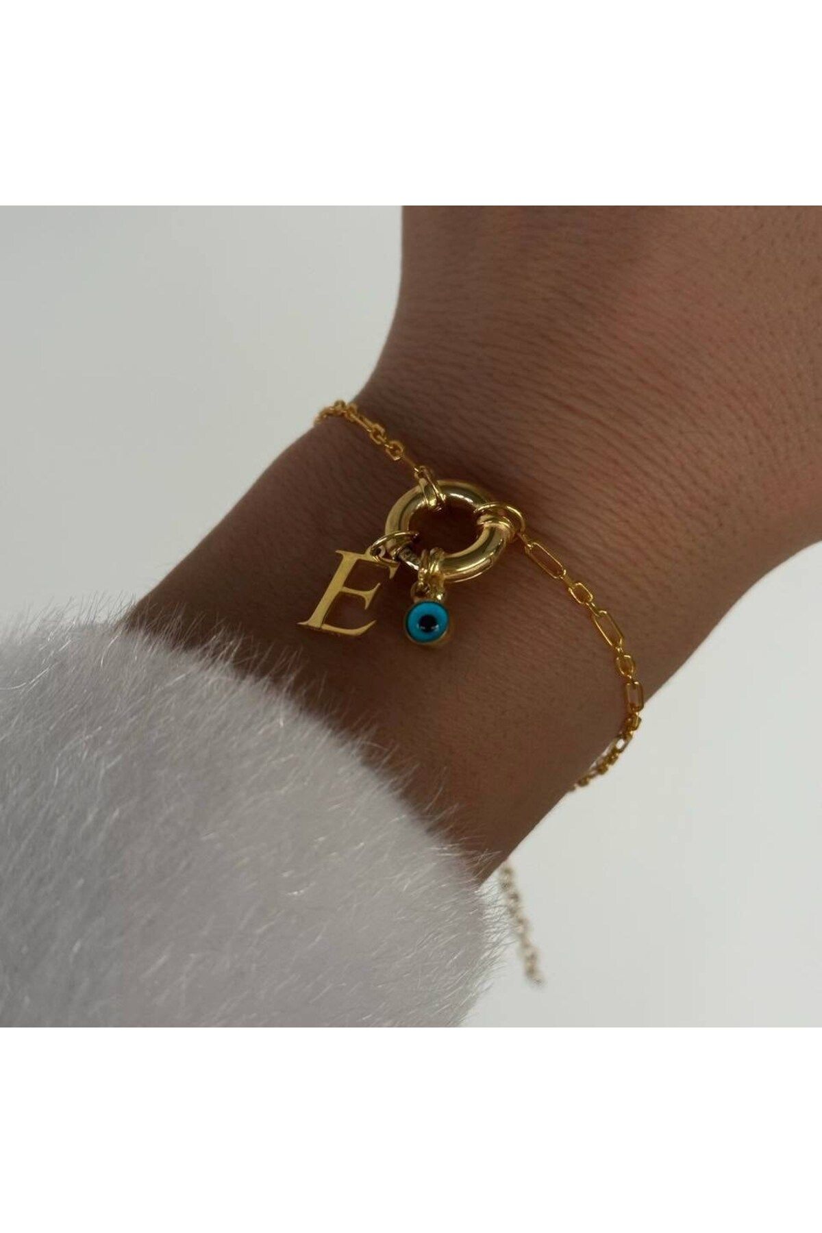 beonejewelry HARF X NAZAR GEMİCİ KİLİT BİLEKLİK | 925 GÜMÜŞ