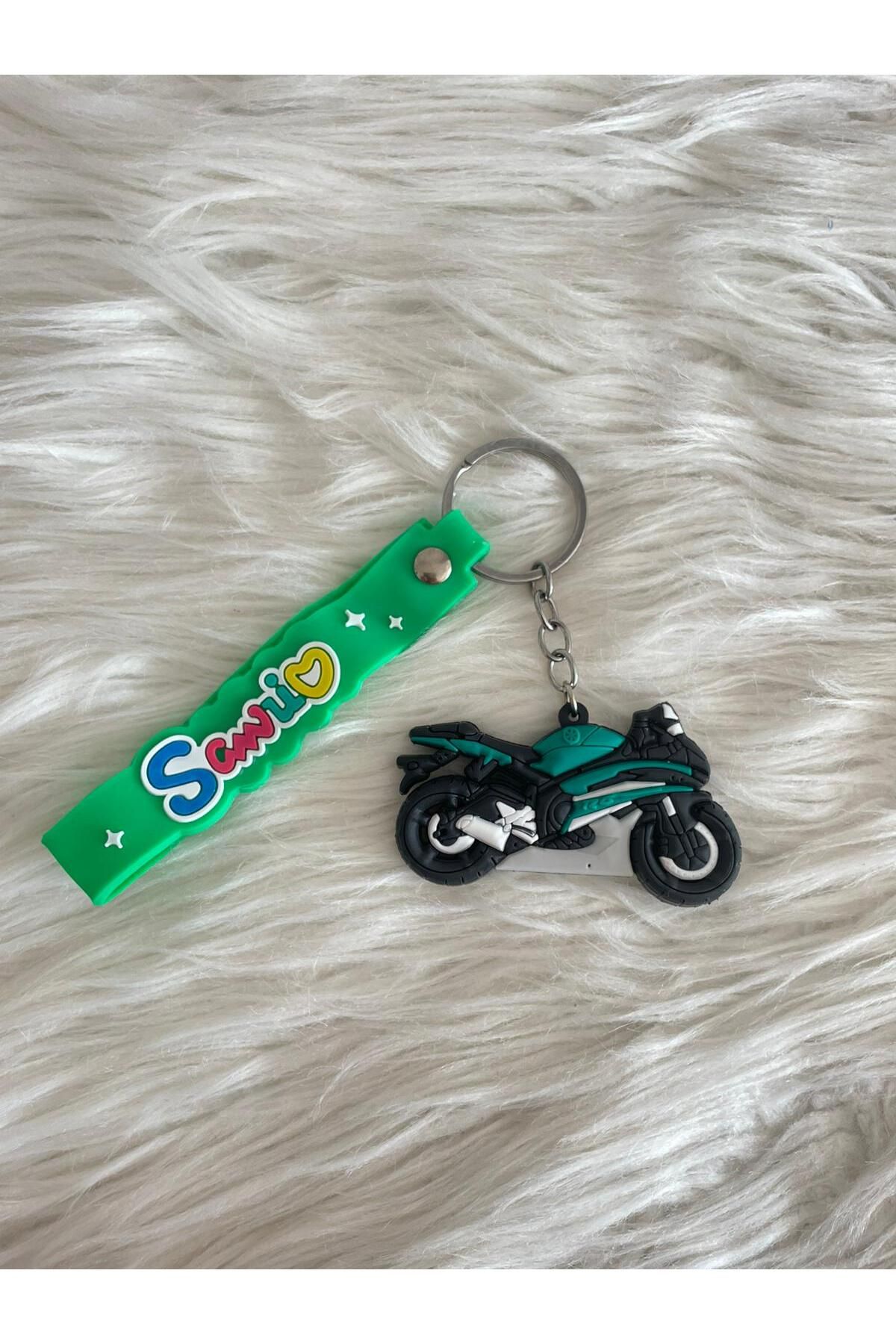 Minik Tutku Yeşil Motor, Motosiklet 3D Silikon Anahtarlık