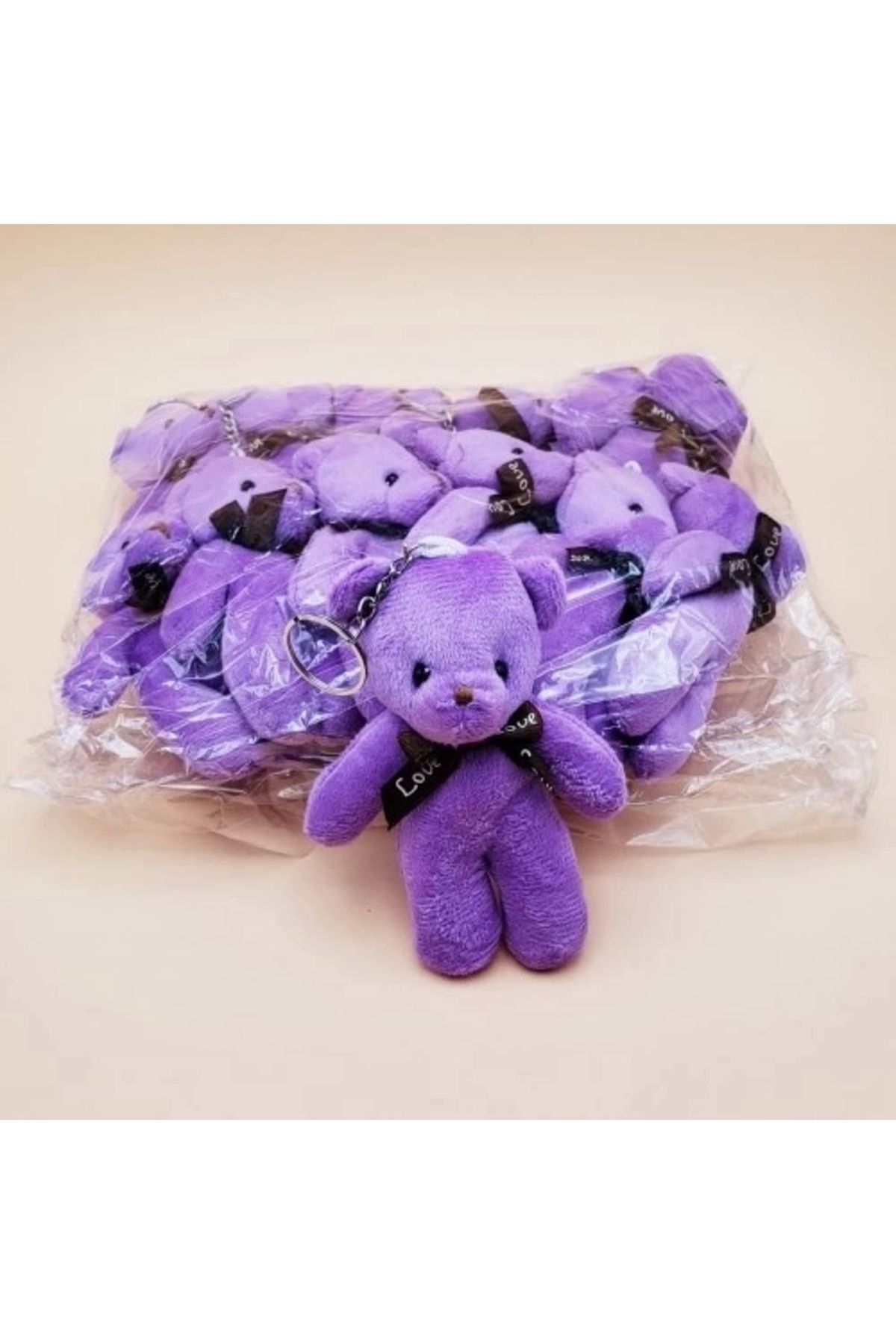 PRATİKOBA Mor Peluş Ayıcık Anahtarlık