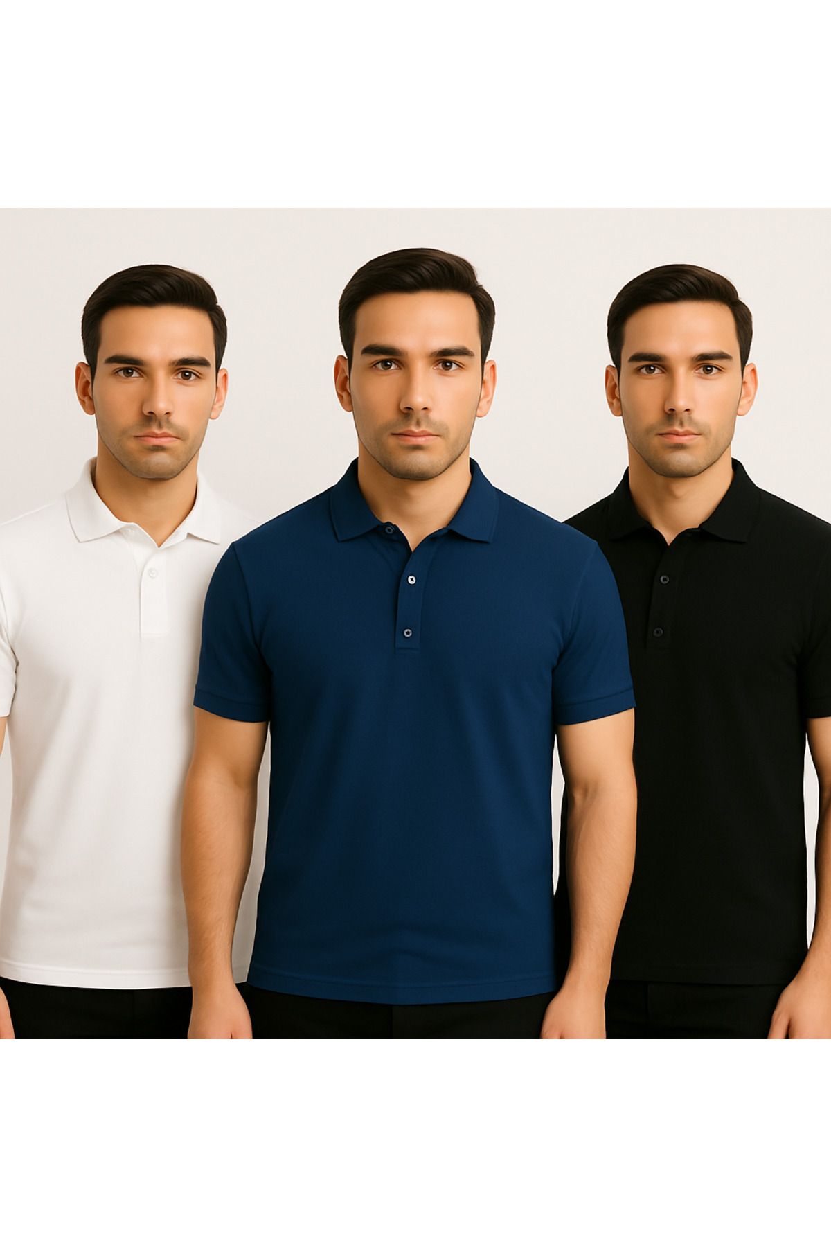 LC Waikiki Organik Pamuklu Basıc Erkek Polo Yaka T-Shirt 3'Lü