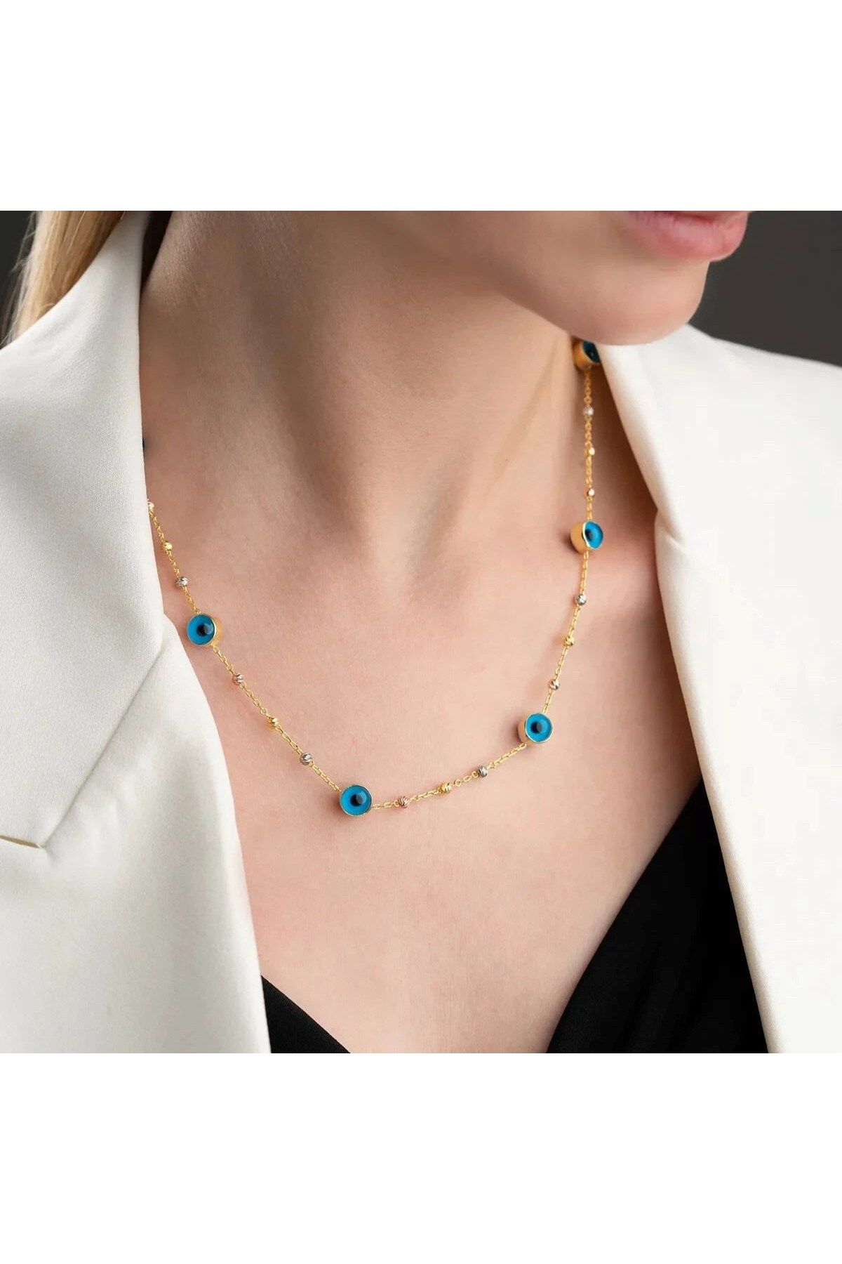 beonejewelry BULLET DORİKA NAZAR KOLYE | 925 GÜMÜŞ
