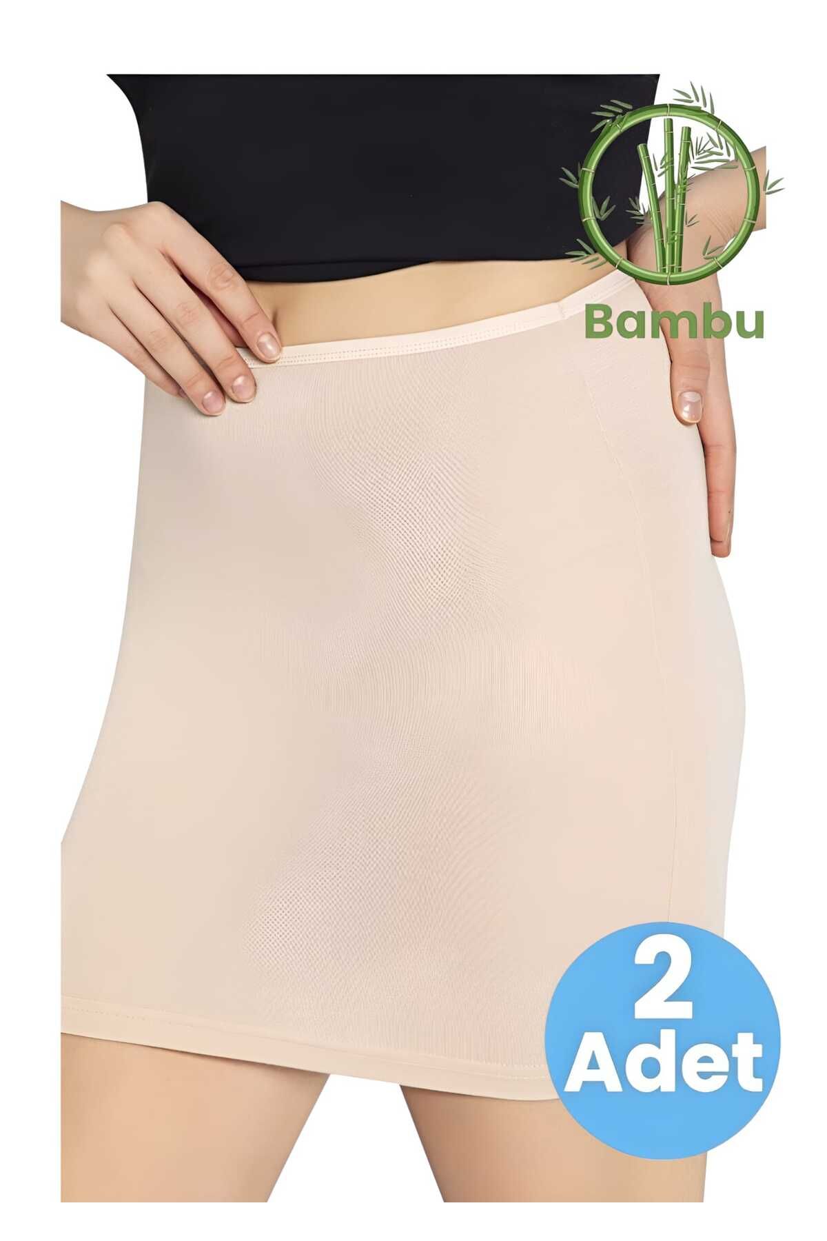 Tezzgelsin Kadın 2'li Bambu Kumaş Mini Jüpon