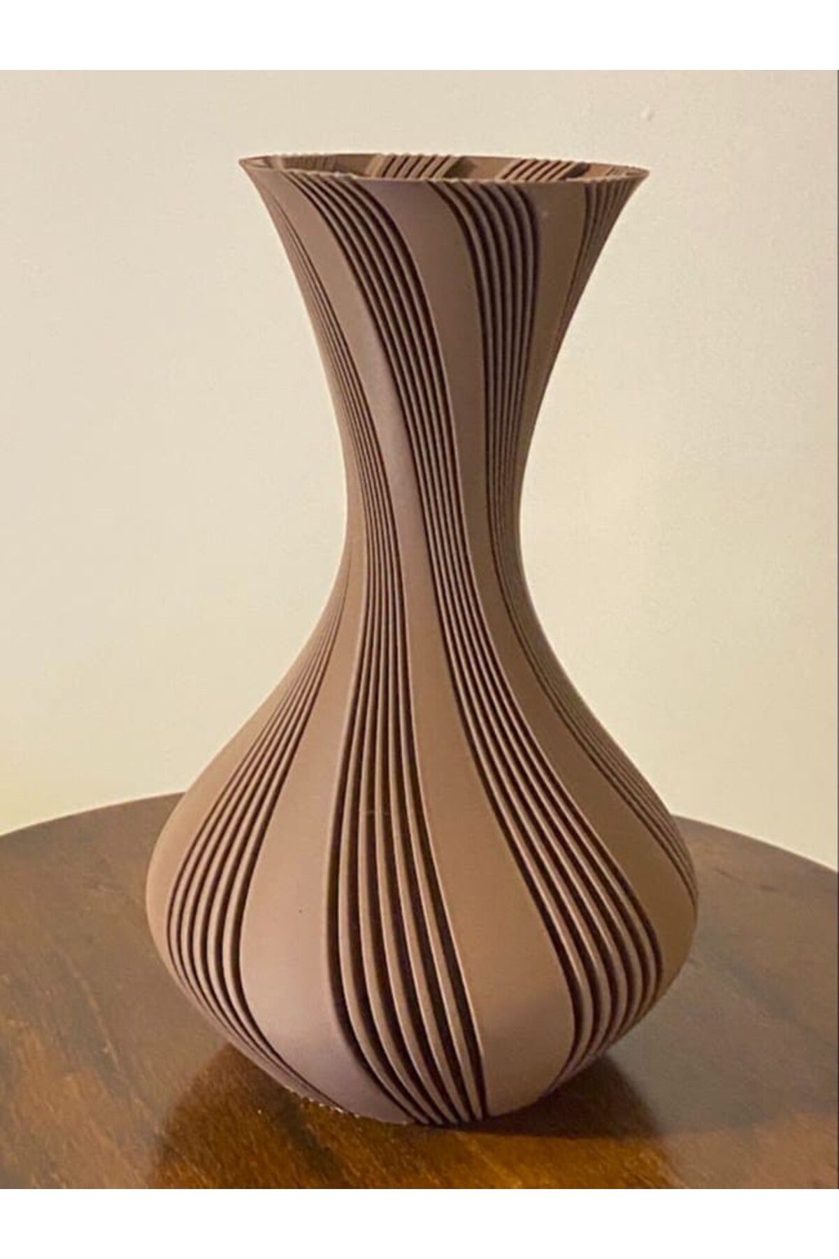 PRİNTİCA DESİGN Modern Spiral Şerit Vazo – Kahverengi Dekoratif Objeler