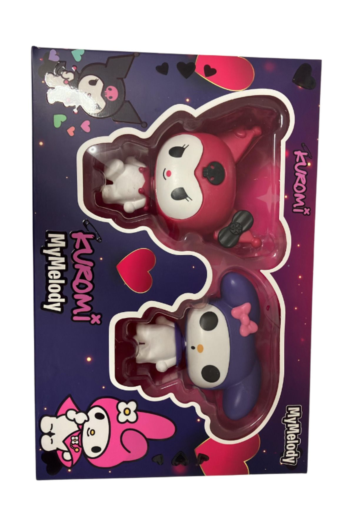 BalonKasaba Kuromi My Melody 2'li Figür Set Hediyelik Kaliteli Kafaları Dönebilen Figür Seti