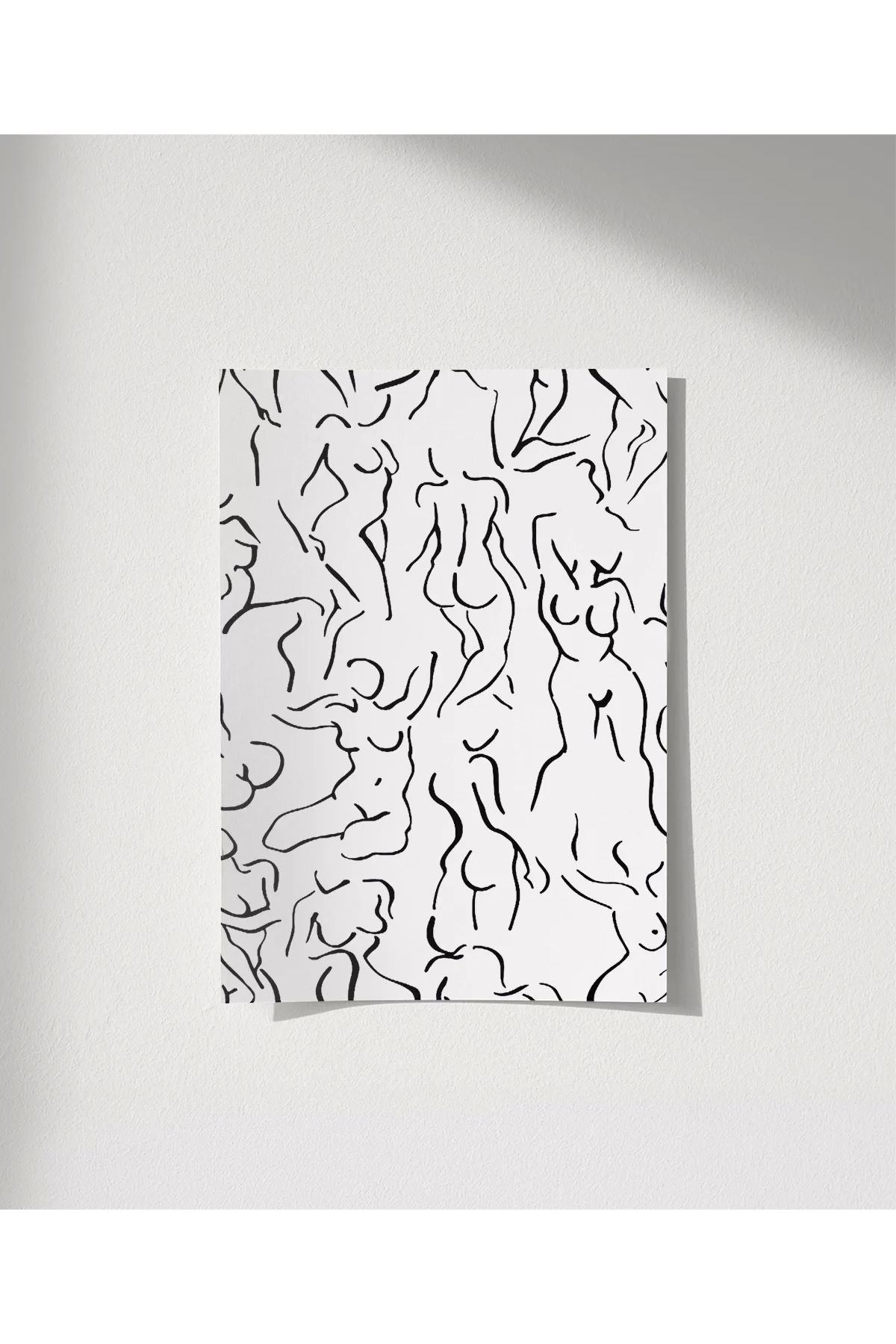 VOGLOO Çerçevesiz Poster Modern Sanat Stilinde Soyut Nü Desenli