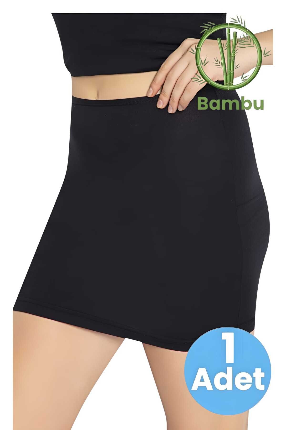 Tezzgelsin Kadın Bambu Kumaş Mini Jüpon