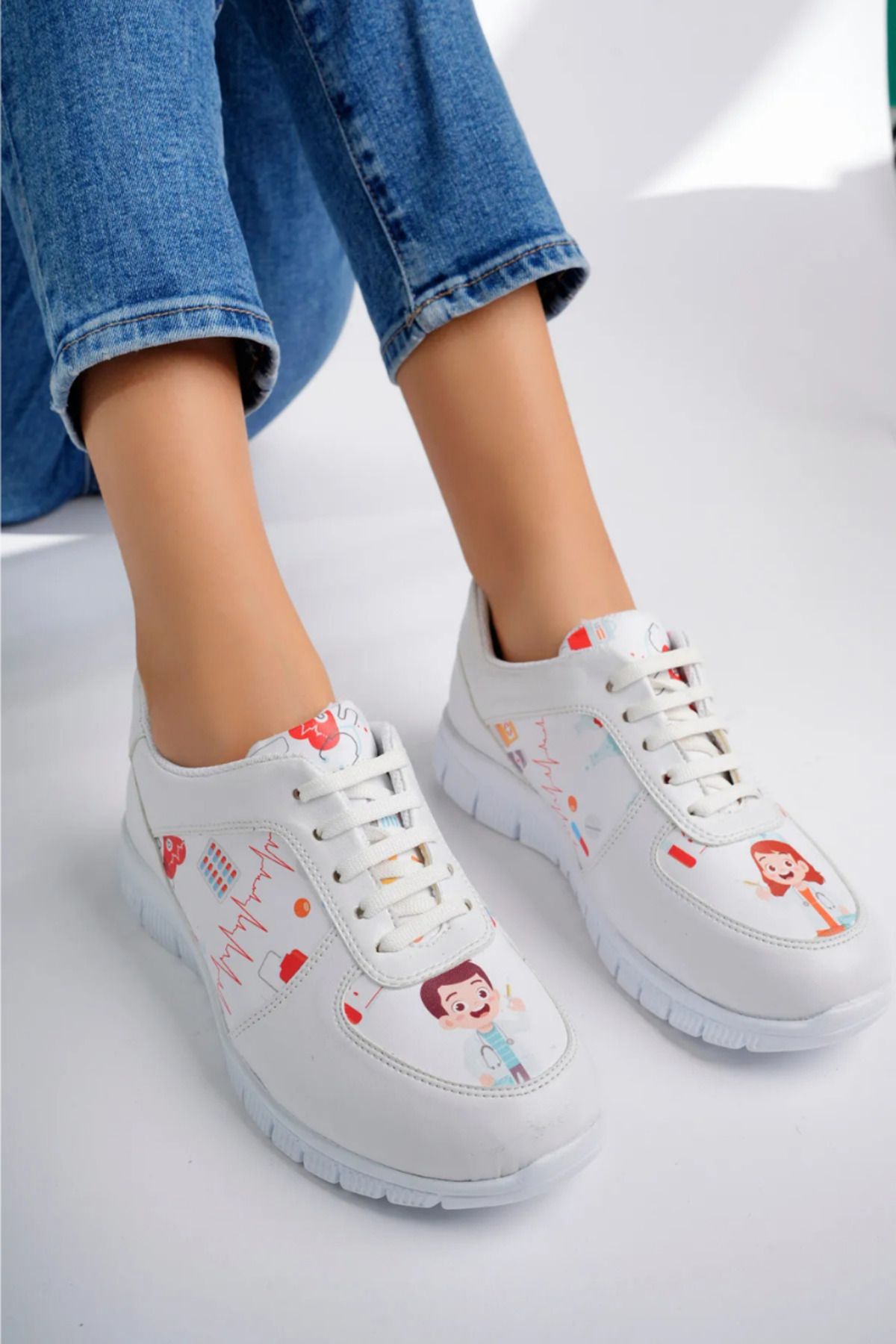 bellaista Unisex Bağcıklı Ortopedik Spor Ayakkabı