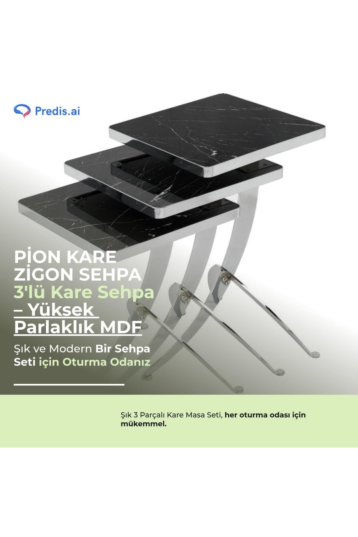 DGRS STORE Pion Kare Zigon Sehpa: High Gloss MDF ile Şıklığın ve Pratikliğin Mükemmel Dengesi