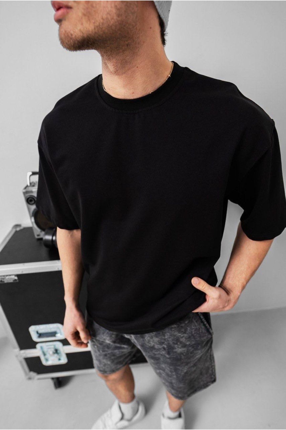 MİELA STORE Pamuklu Unisex Oversize Basic T-Shirt