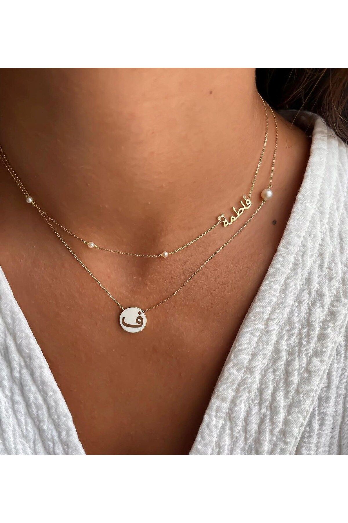 beonejewelry KÖPRÜCÜK İNCİLİ ARAPÇA KOLYE | 925 GÜMÜŞ