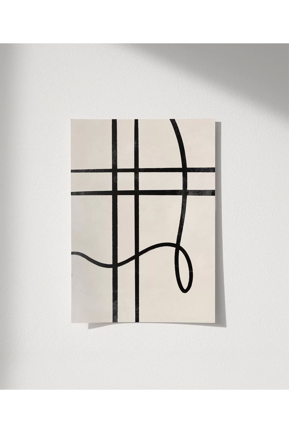 VOGLOO Çerçevesiz Poster Soyut Geometrik Hatlar Minimalist