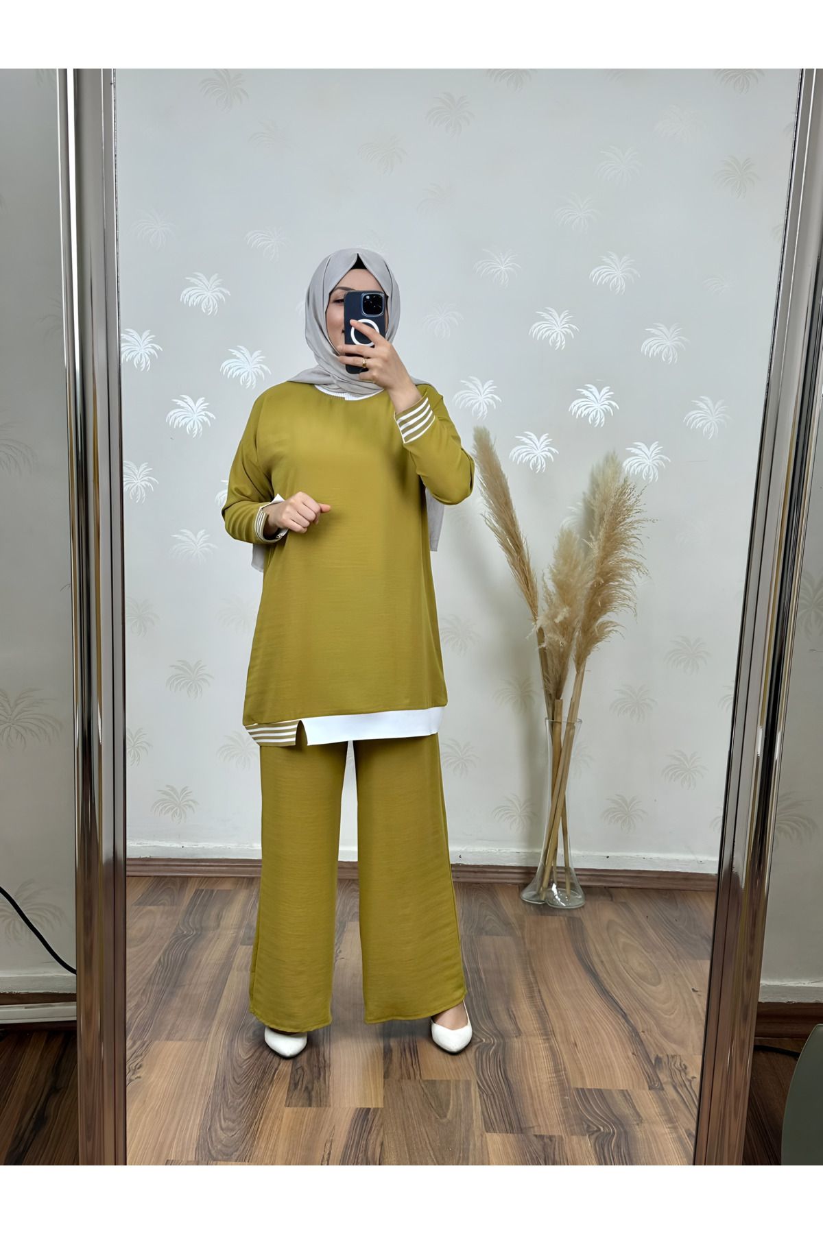 meday Clothing RİBANALI İTHAL AYROBİN 2 Lİ TAKIM Tunik boy 85 cm. Pantolon boy 100 cm.