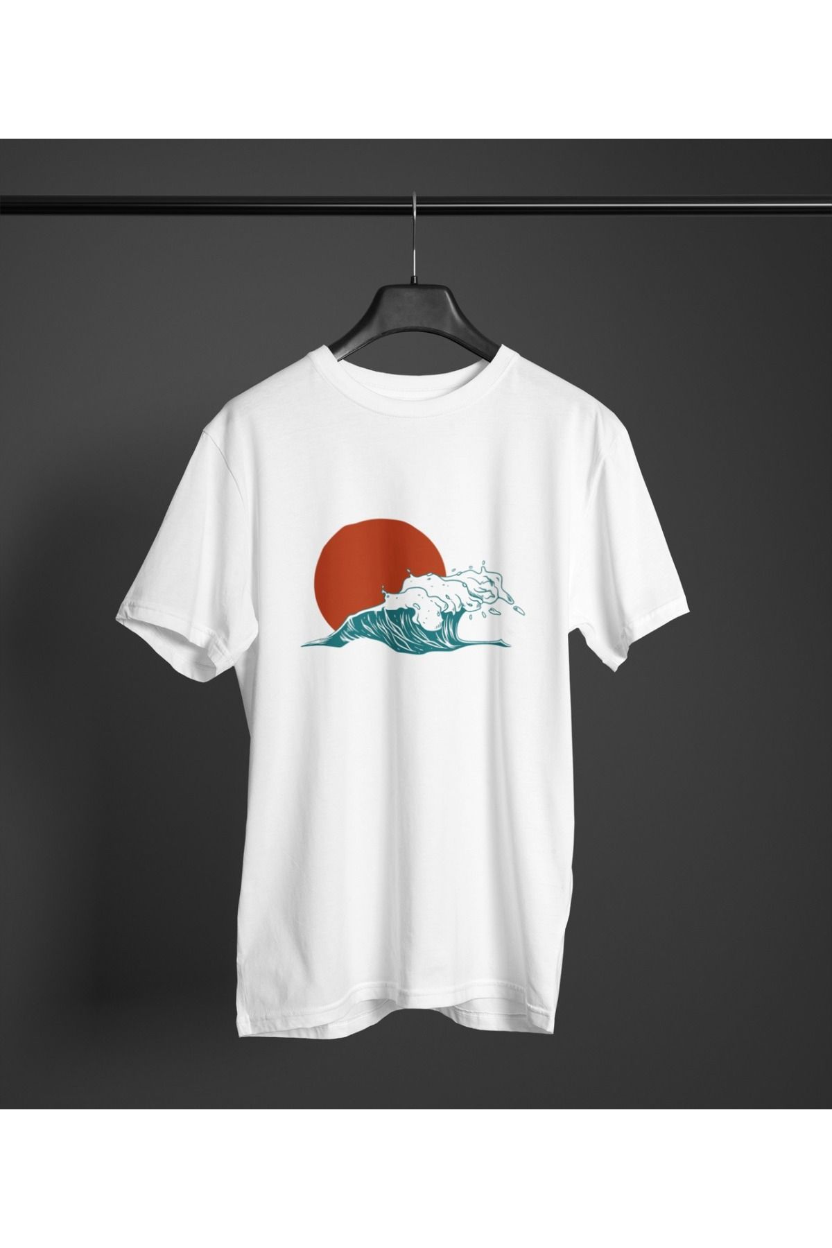 Butik ERKEK/KADIN -OCEAN CHILL- TRANSFER BASKILI YUVARLAK YAKA KISA KOL TİŞÖRT