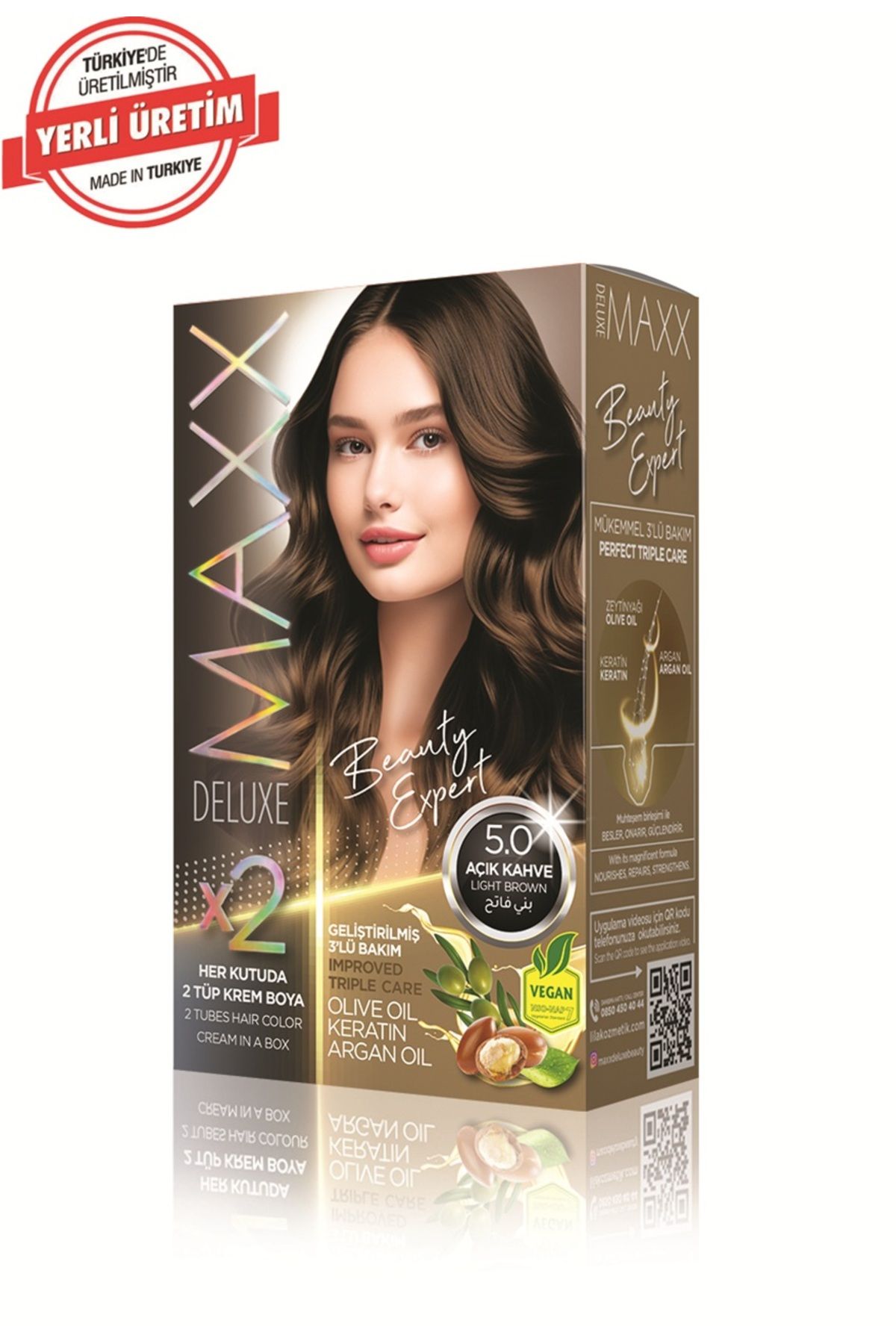 MUK's Beauty Tools MAXX DELUXE BEAUTY Keratinli Saç Boya Seti 2 Tüp + 2 Oksidan 34 Harika Renk Seçeneği